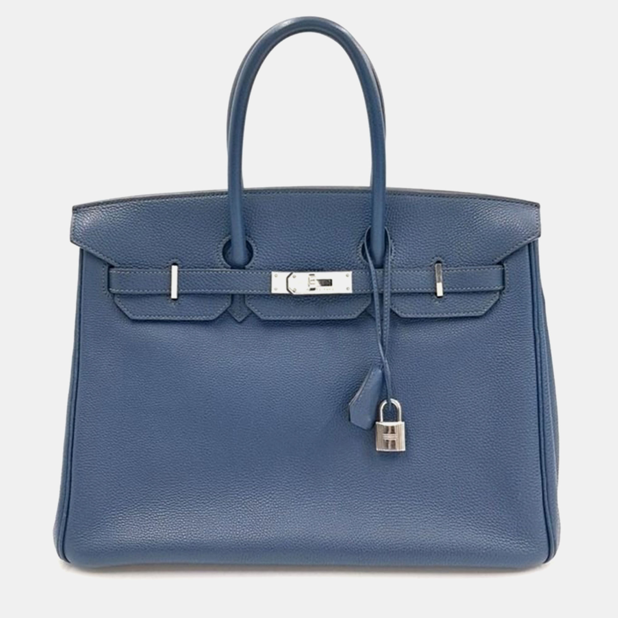 

Hermes Leather Birkin 35 Bag, Blue