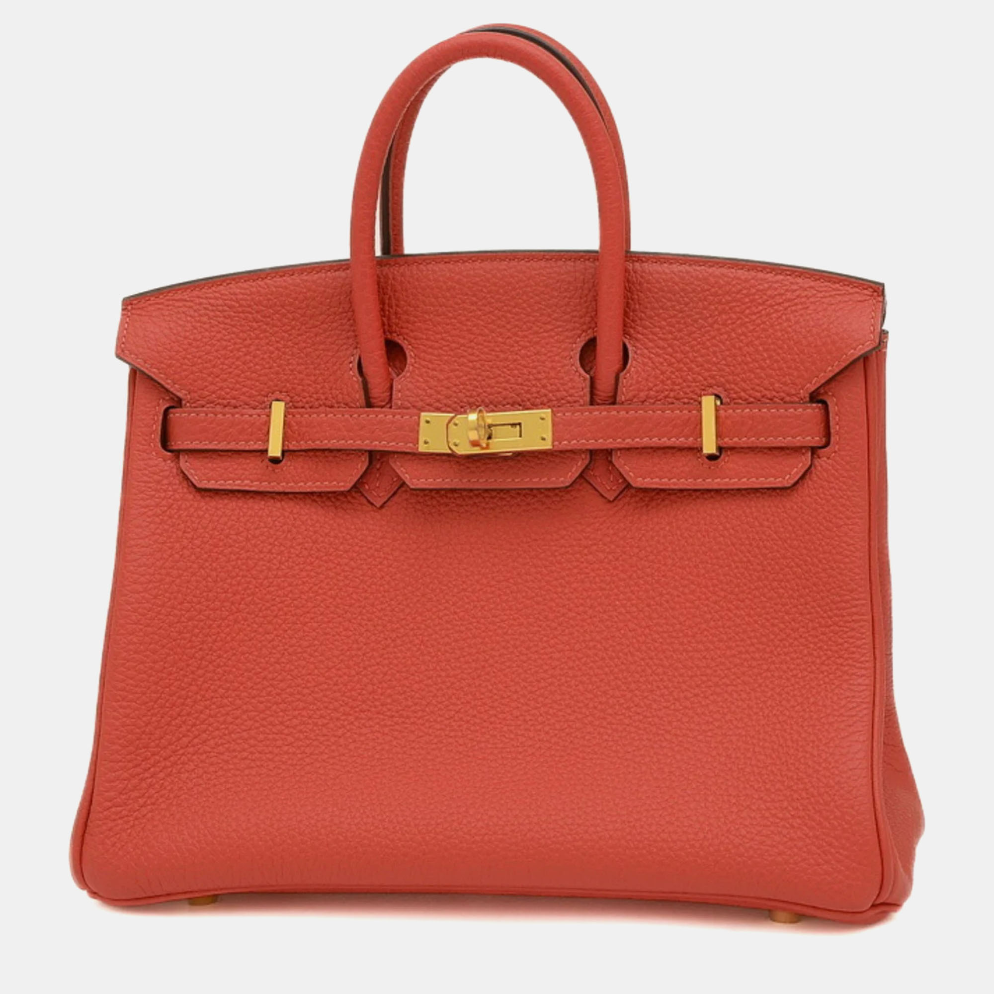 

Hermes Red Togo Leather Birkin 25 Tote Bag