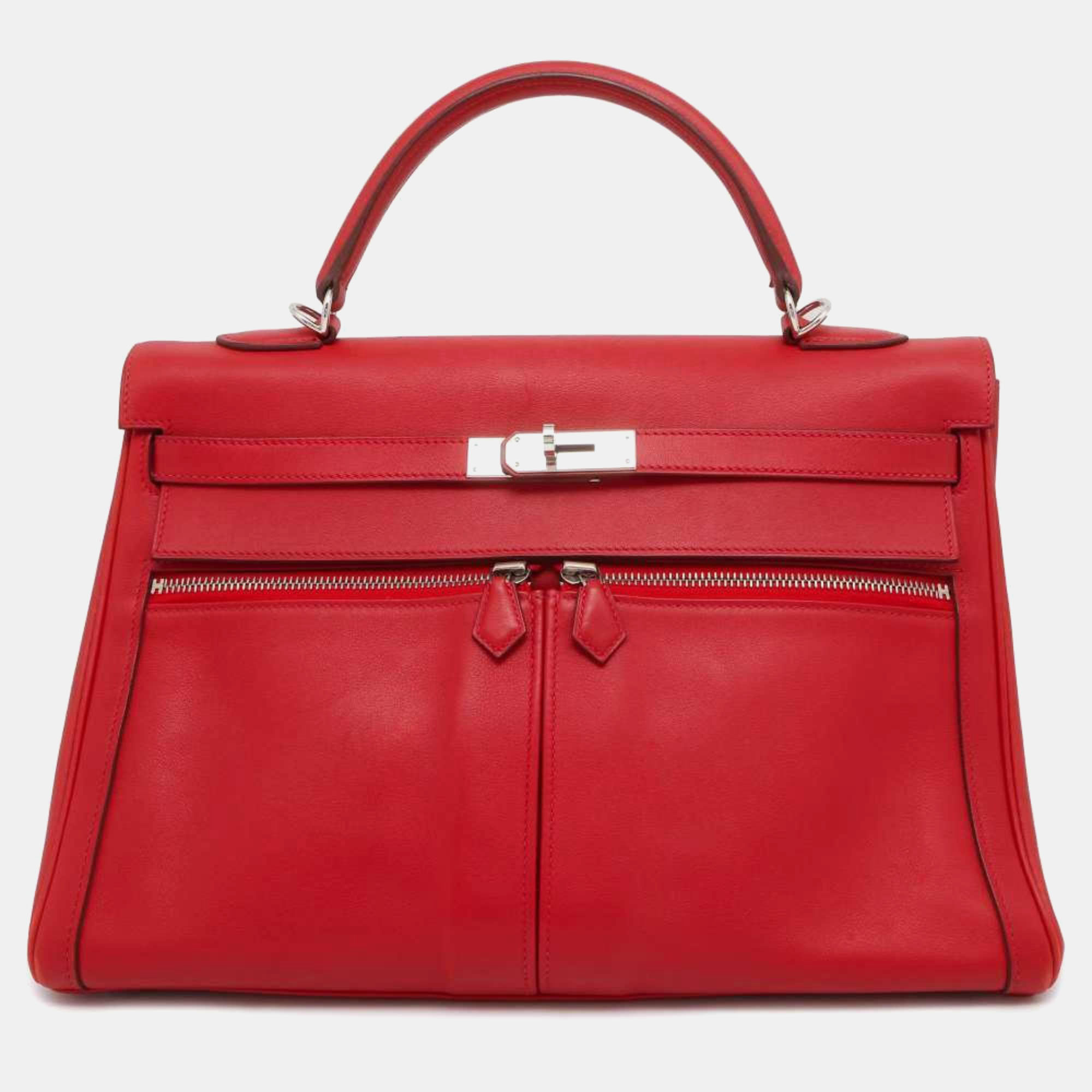 

Hermes Vermilion Swift Kelly Laki 35 handbag, Red