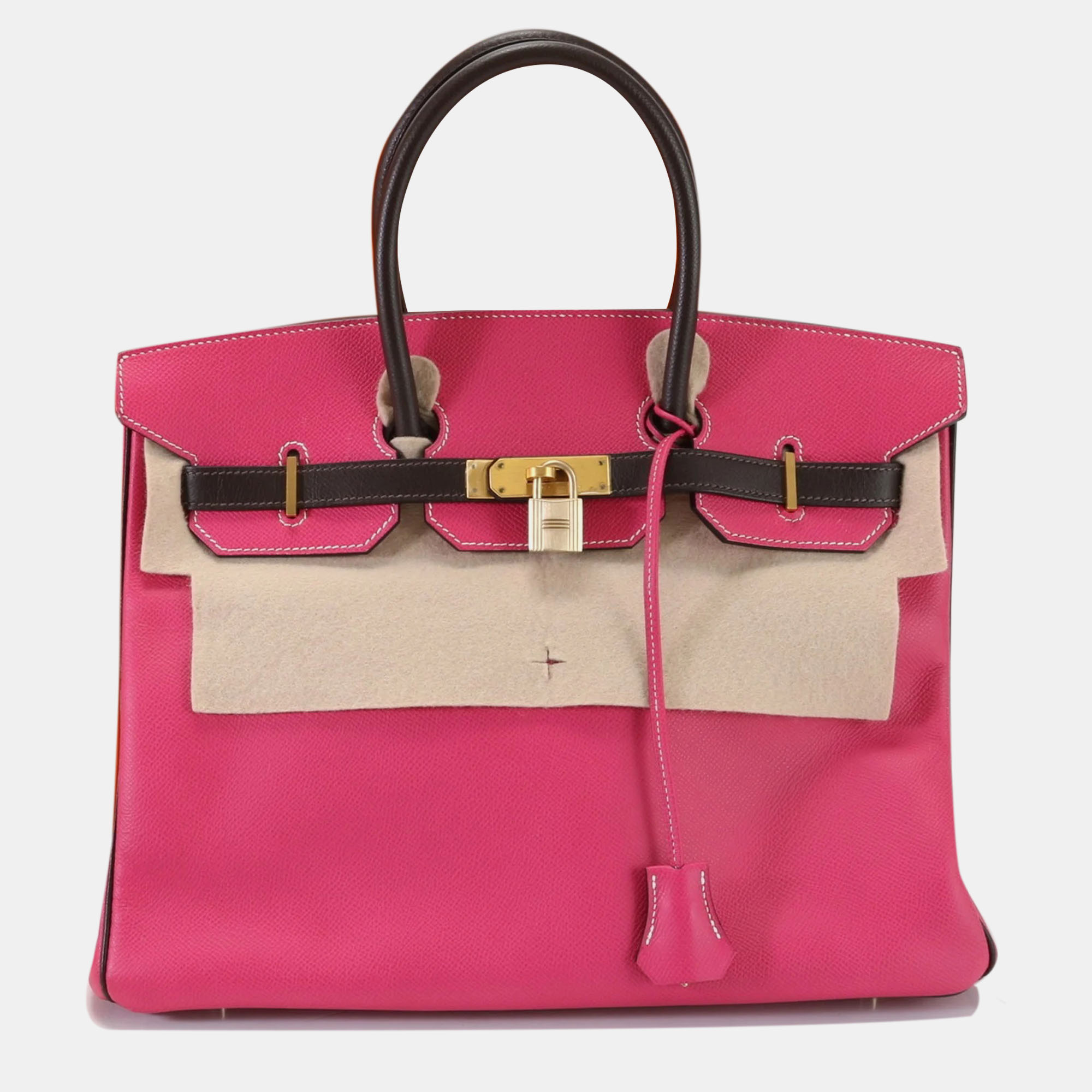 

Hermes Rose Tyrien leather Birkin 35 handbag, Pink