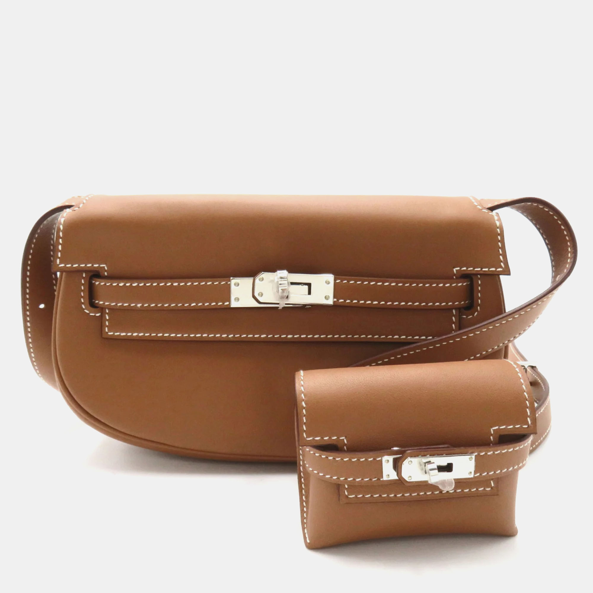 

Hermes Brown Swift Leather Kelly Move Shoulder Bag