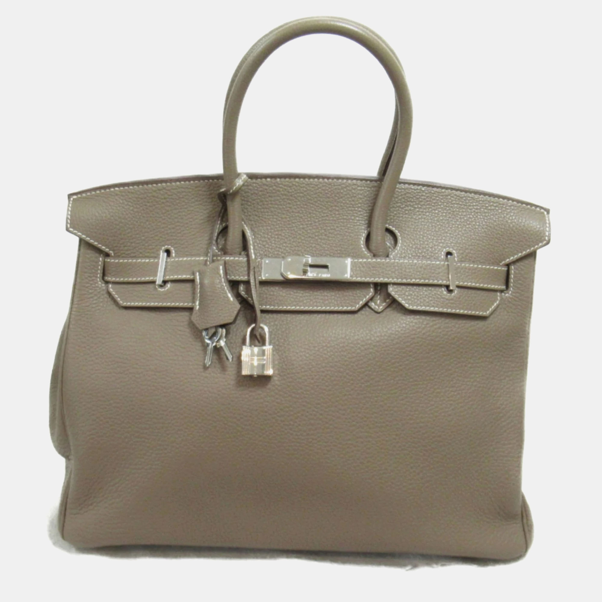 

Hermes Gray Etoupe Togo leather Birkin 35 Handbag, Beige