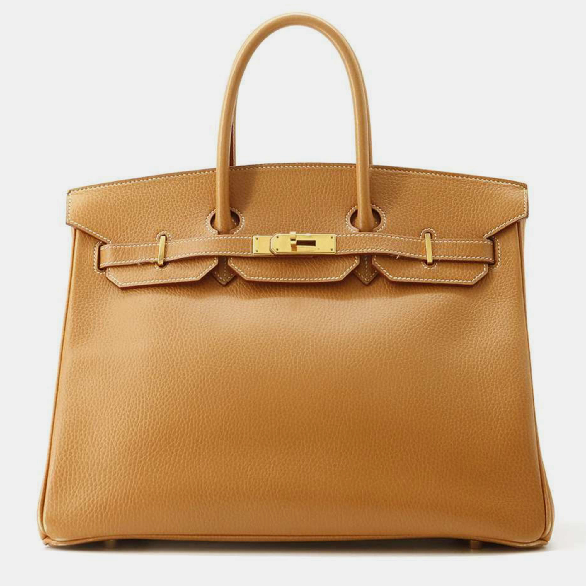 

Hermes Natural Ardennes Birkin 35 Handbag, Gold