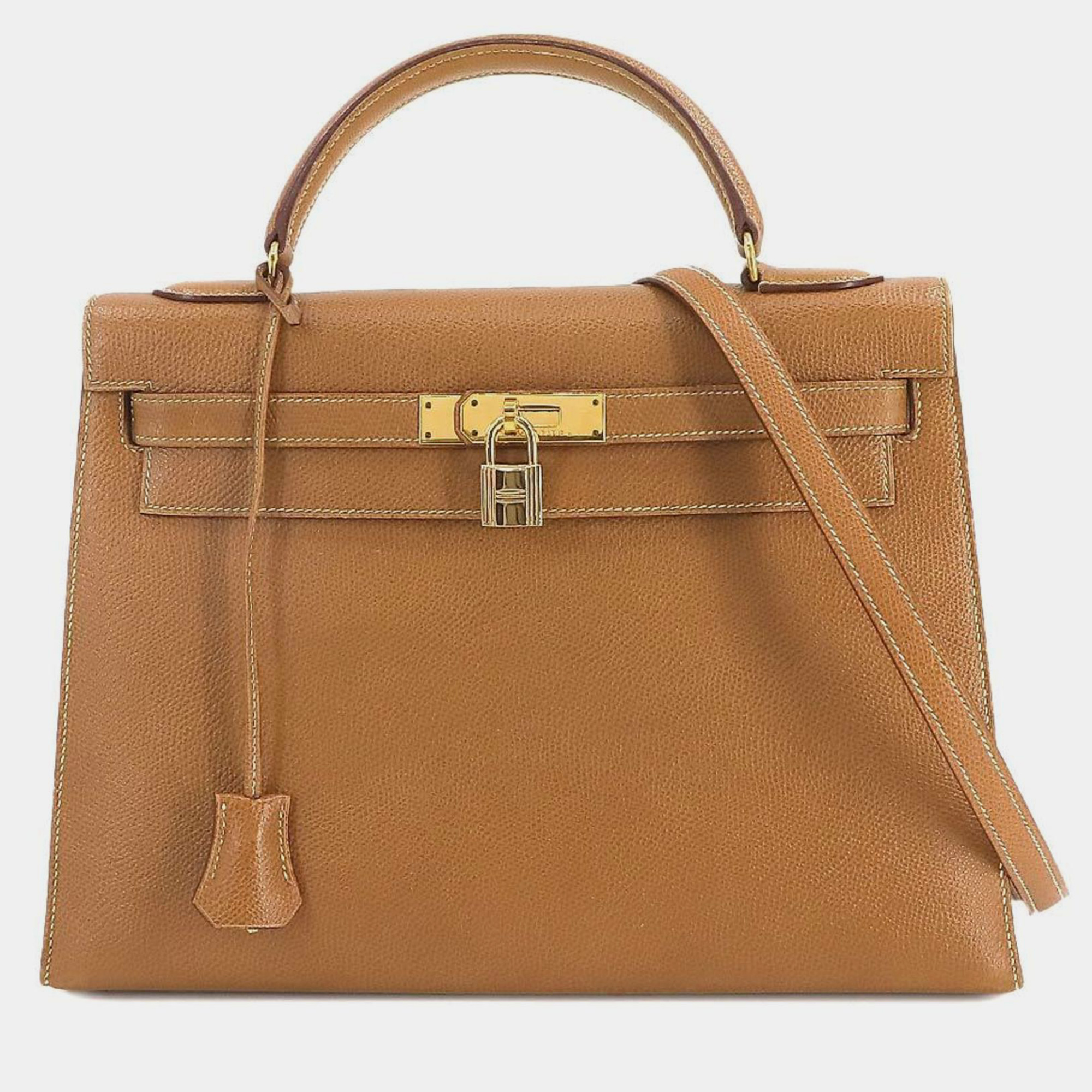 

Hermes natural Cushvel Epsom Kelly 32 handbag, Gold