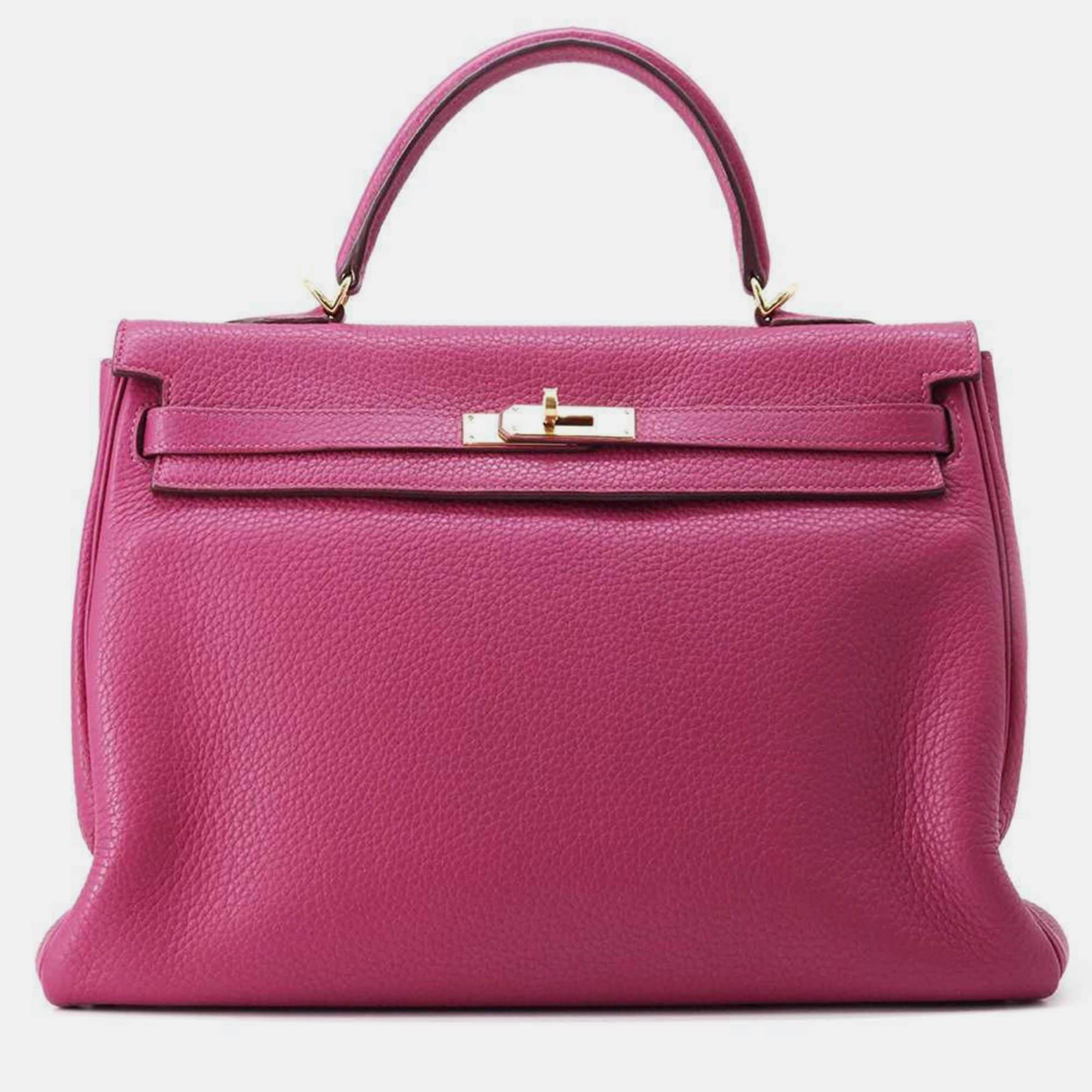 

Hermes Tosca Taurillon Clemence Kelly 35 handbag, Pink