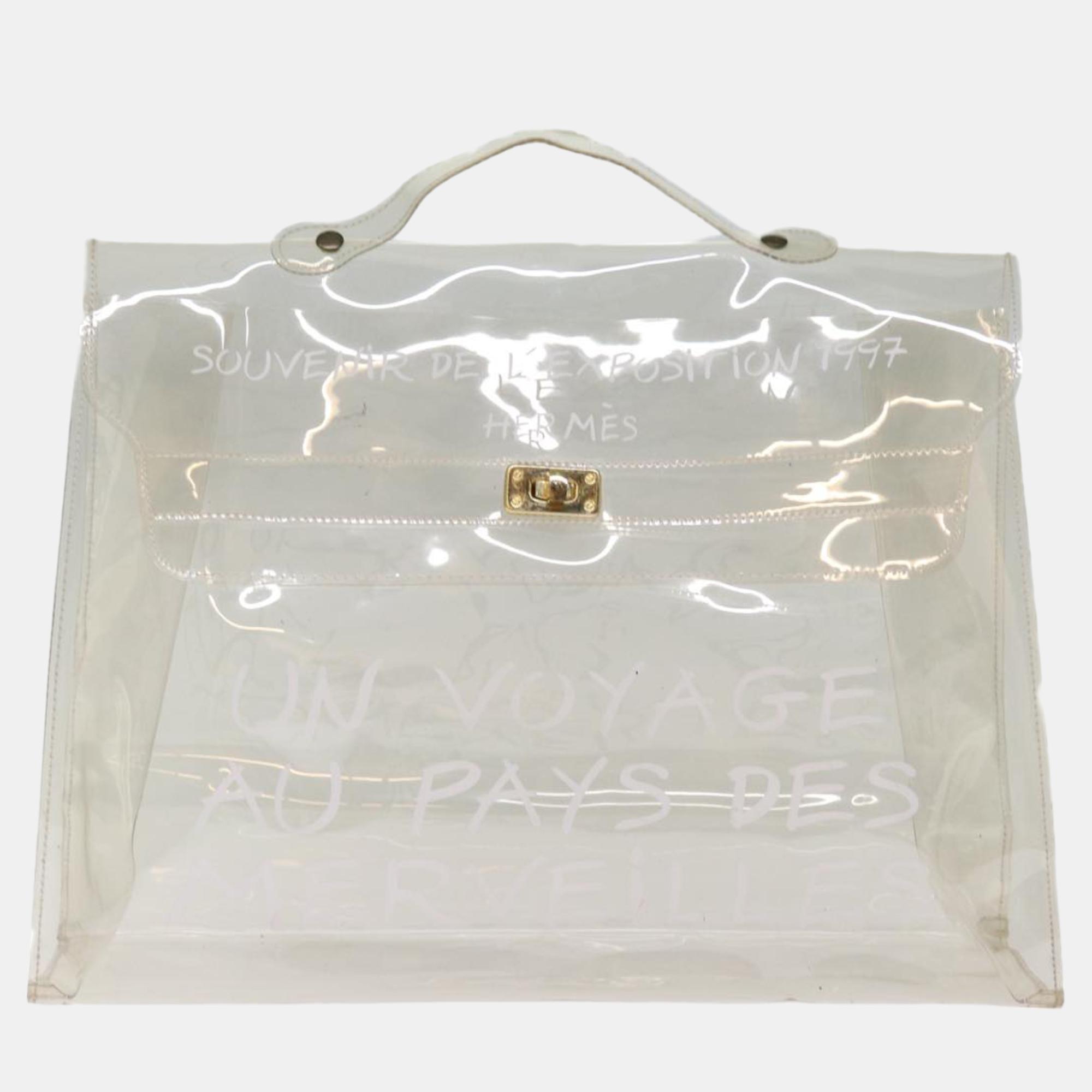 

Hermes Transparent Vinyl Kelly Top Handle Bag