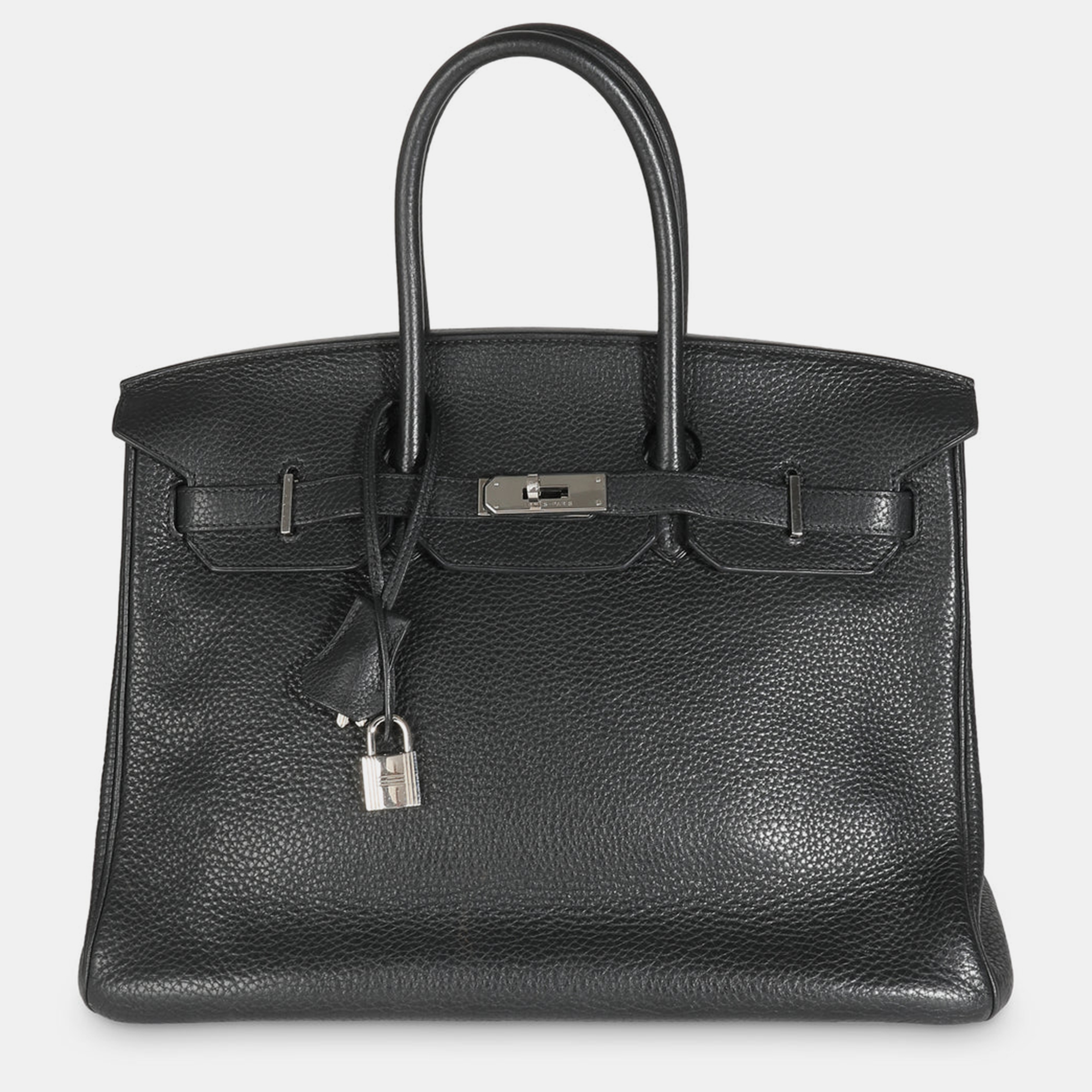 

Hermes Black Clemence Birkin 35 PHW Bag