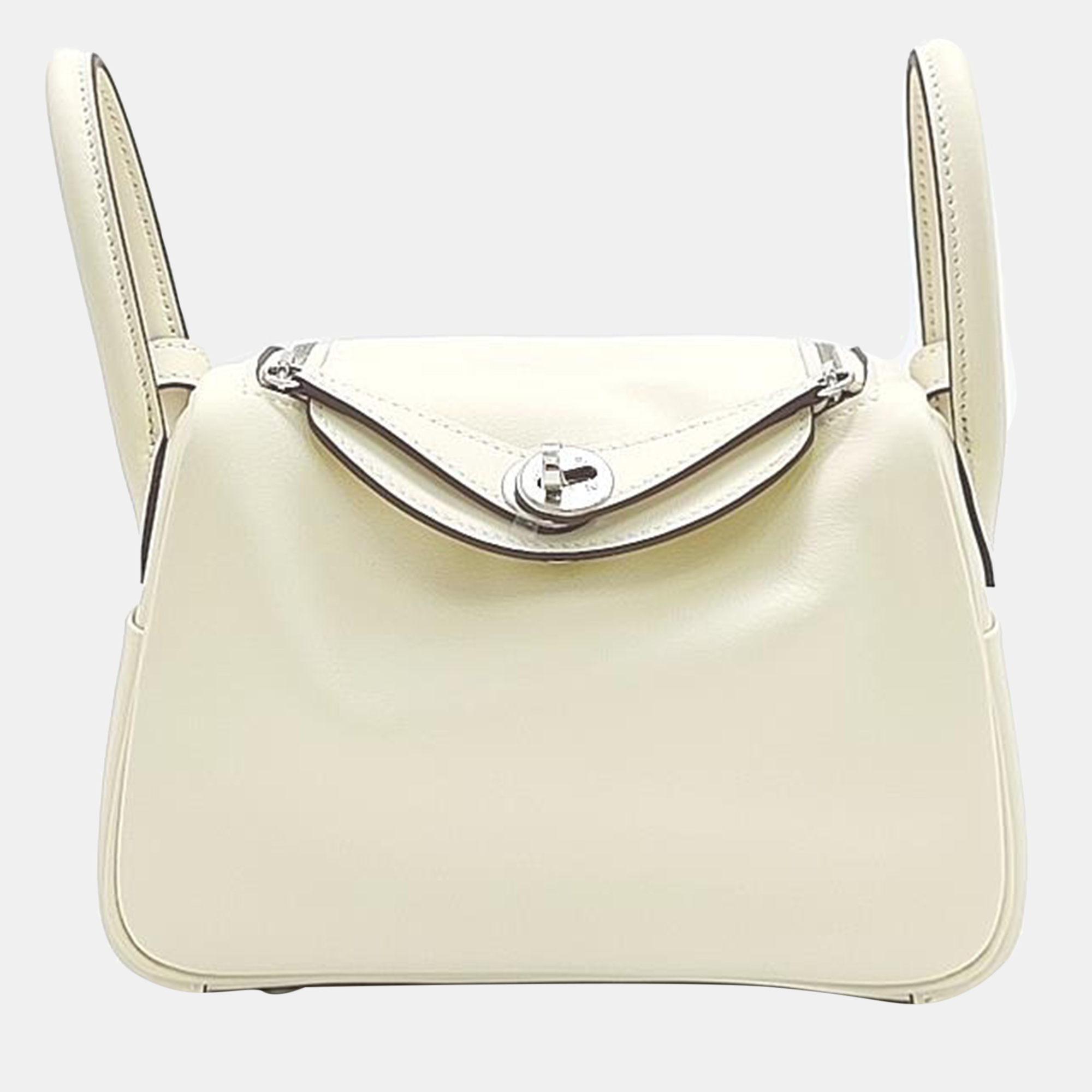 Pre-owned Hermes Two Tone Lindy 19 Bag In White