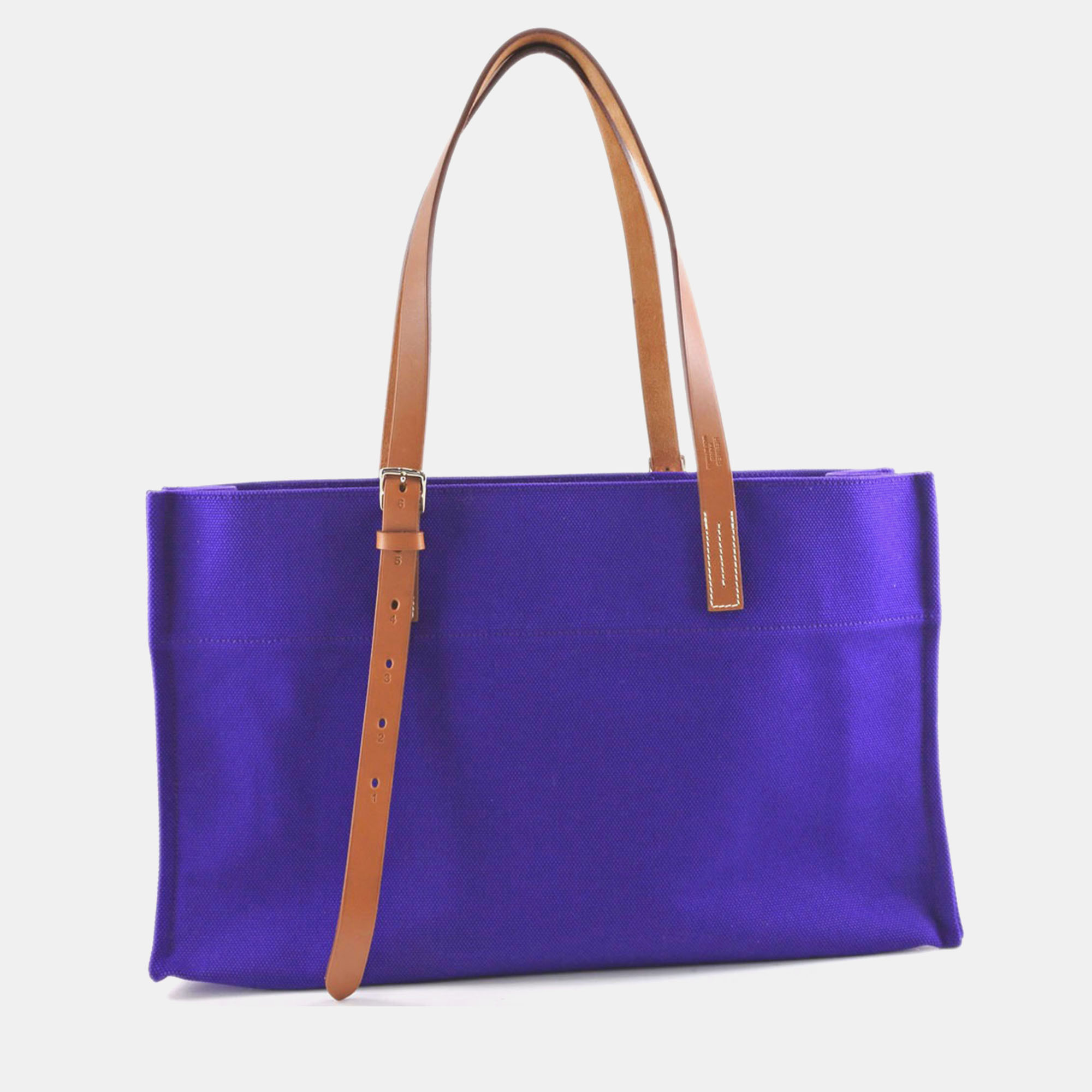 Pre-owned Hermes Purple Canvas Etriviere Elan Tote Bag