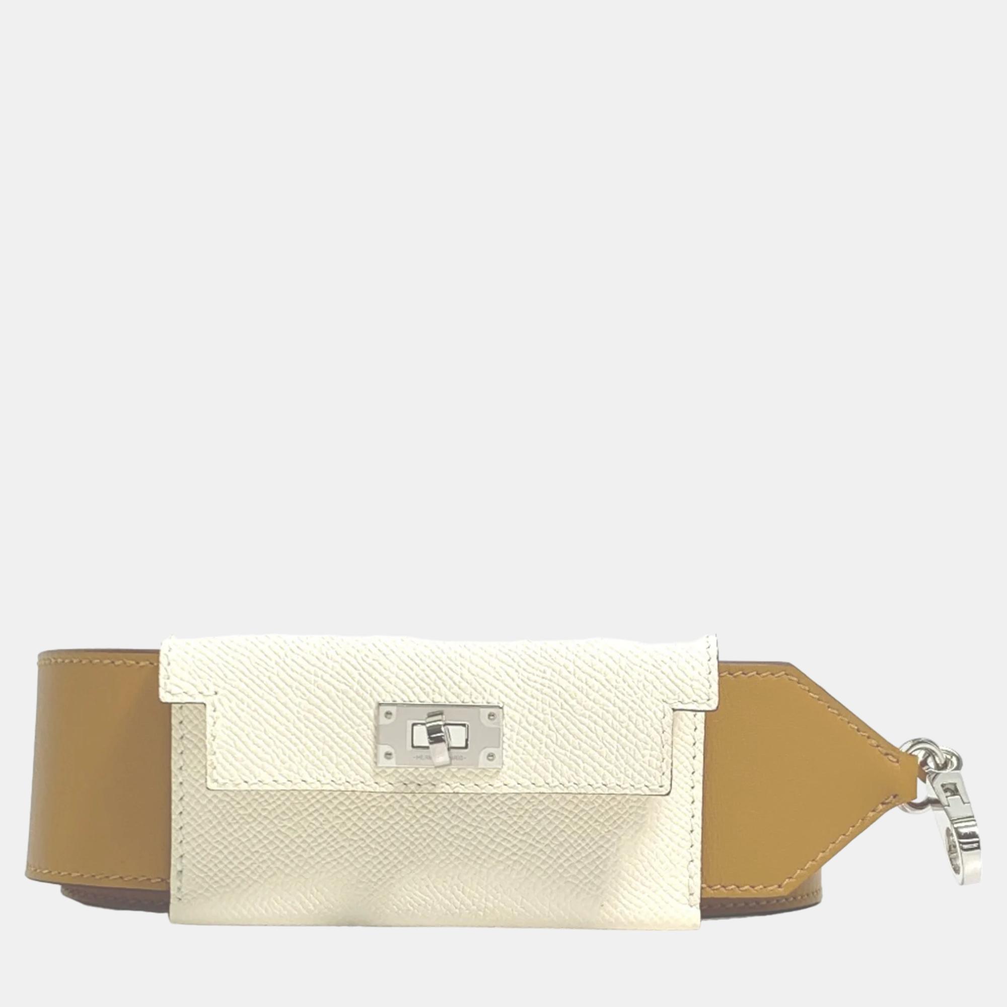 

Hermes Nata /Sesame Beige Bandouliere Bag Kelly Pochette