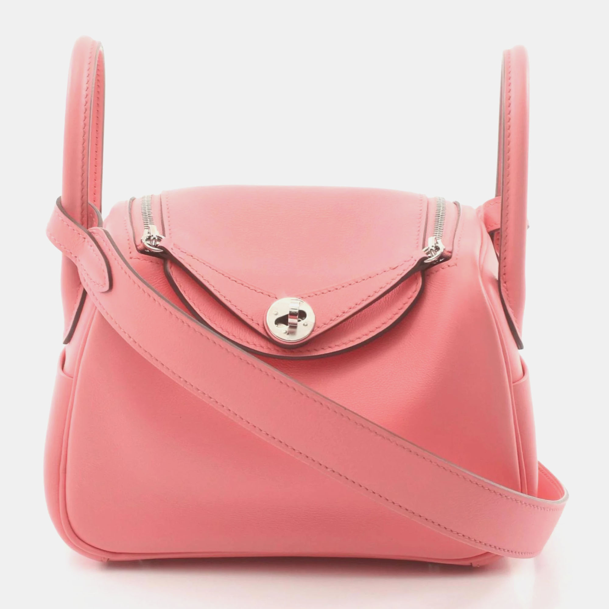 

Hermes Rose Azalee Pink Swift Leather Lindy Bag