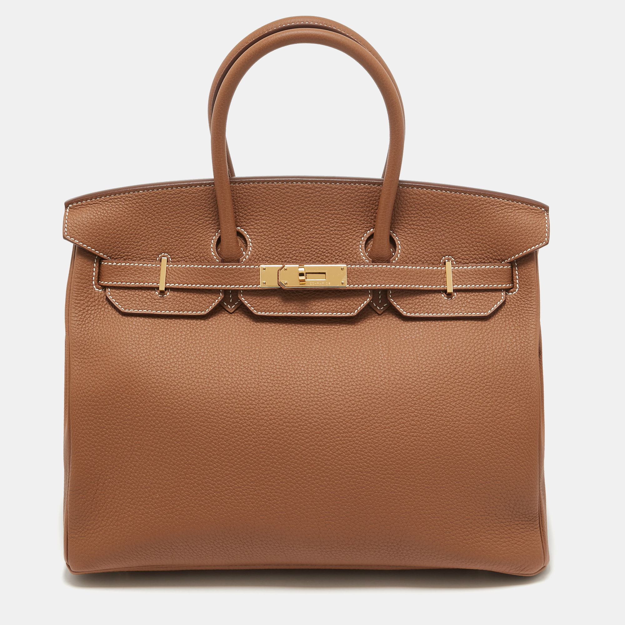 

Hermes Gold Togo Leather Gold Finish Birkin 35 Bag, Brown