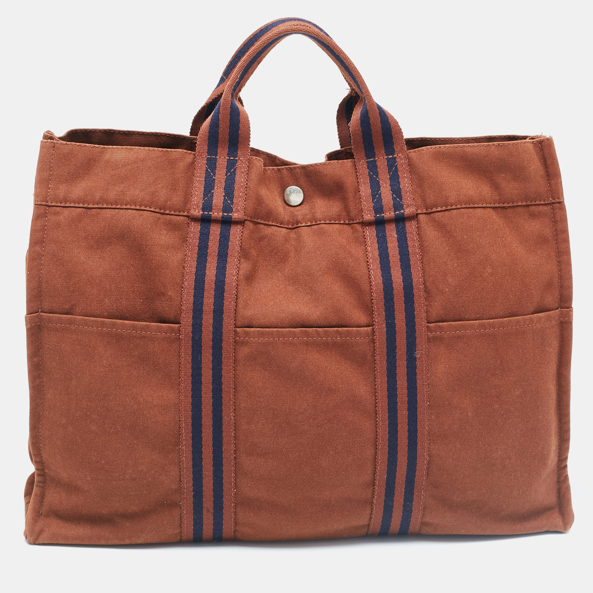 

Hermes Brown Canvas Fourre Tout Tote