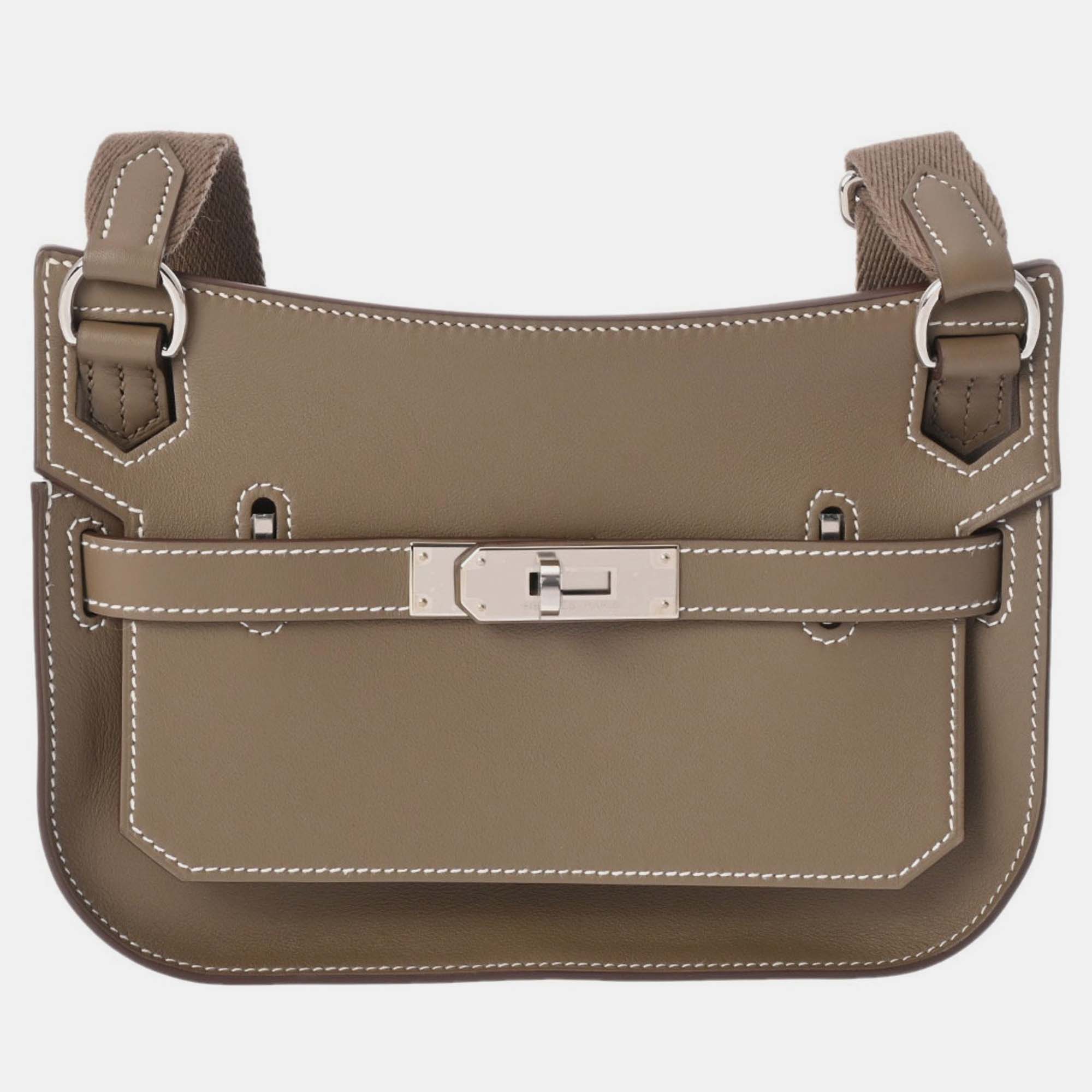 

Hermes Gypsiere Etoupe Swift Leather Bag, Brown