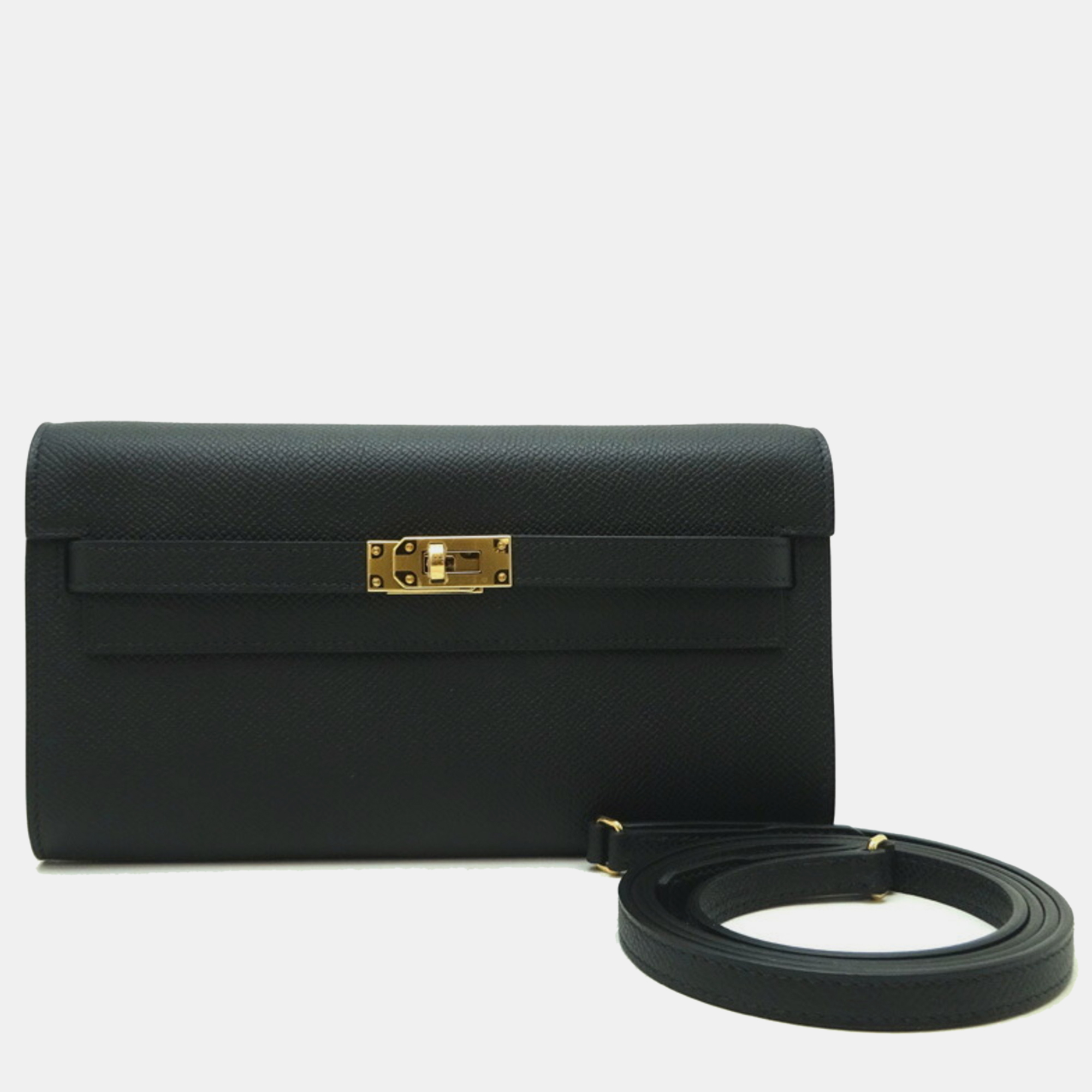 

Hermes Black Noir Veau Epsom Kelly Wallet To Go Long Wallet