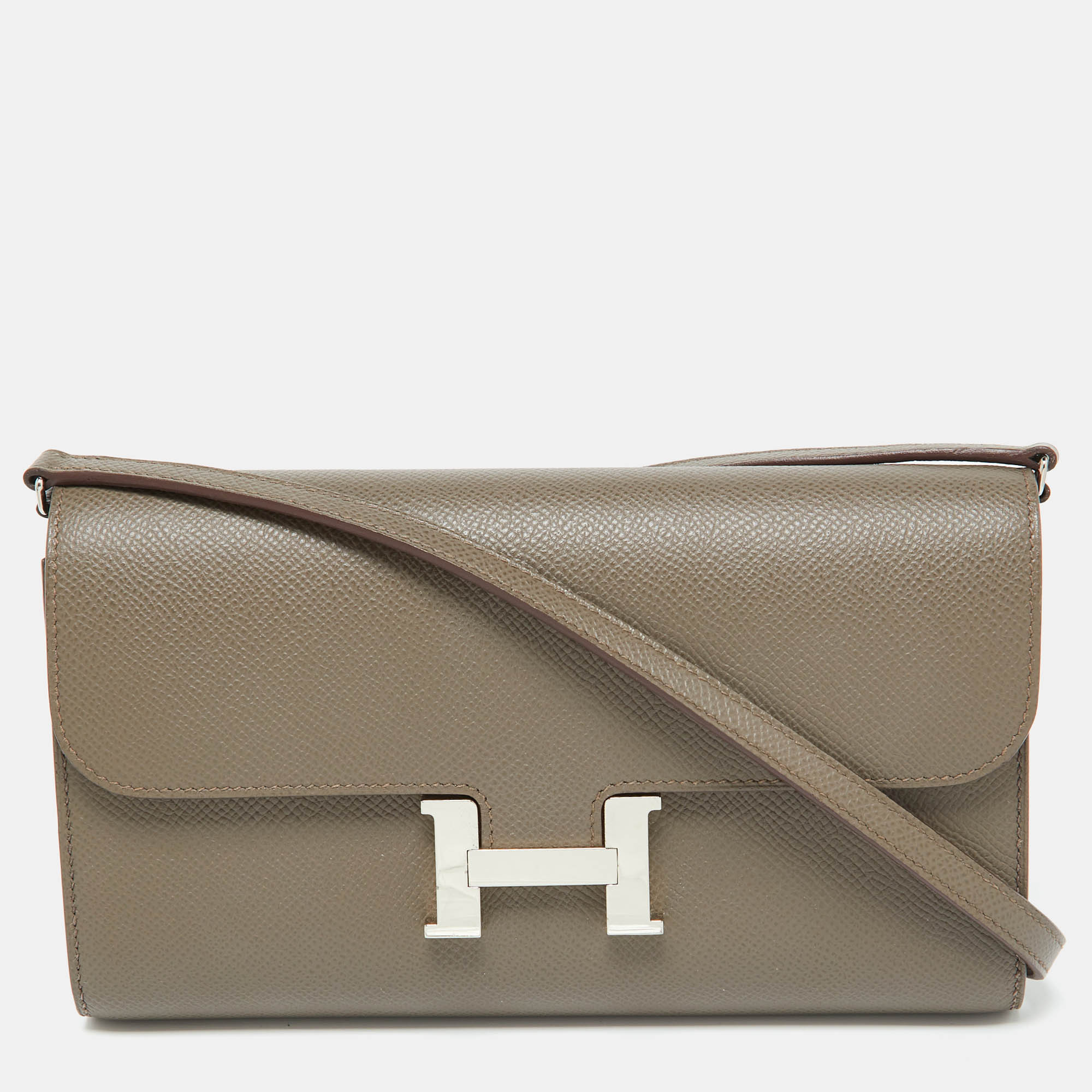 

Hermès Gris Etain Epsom Leather Constance Long To Go Wallet, Grey