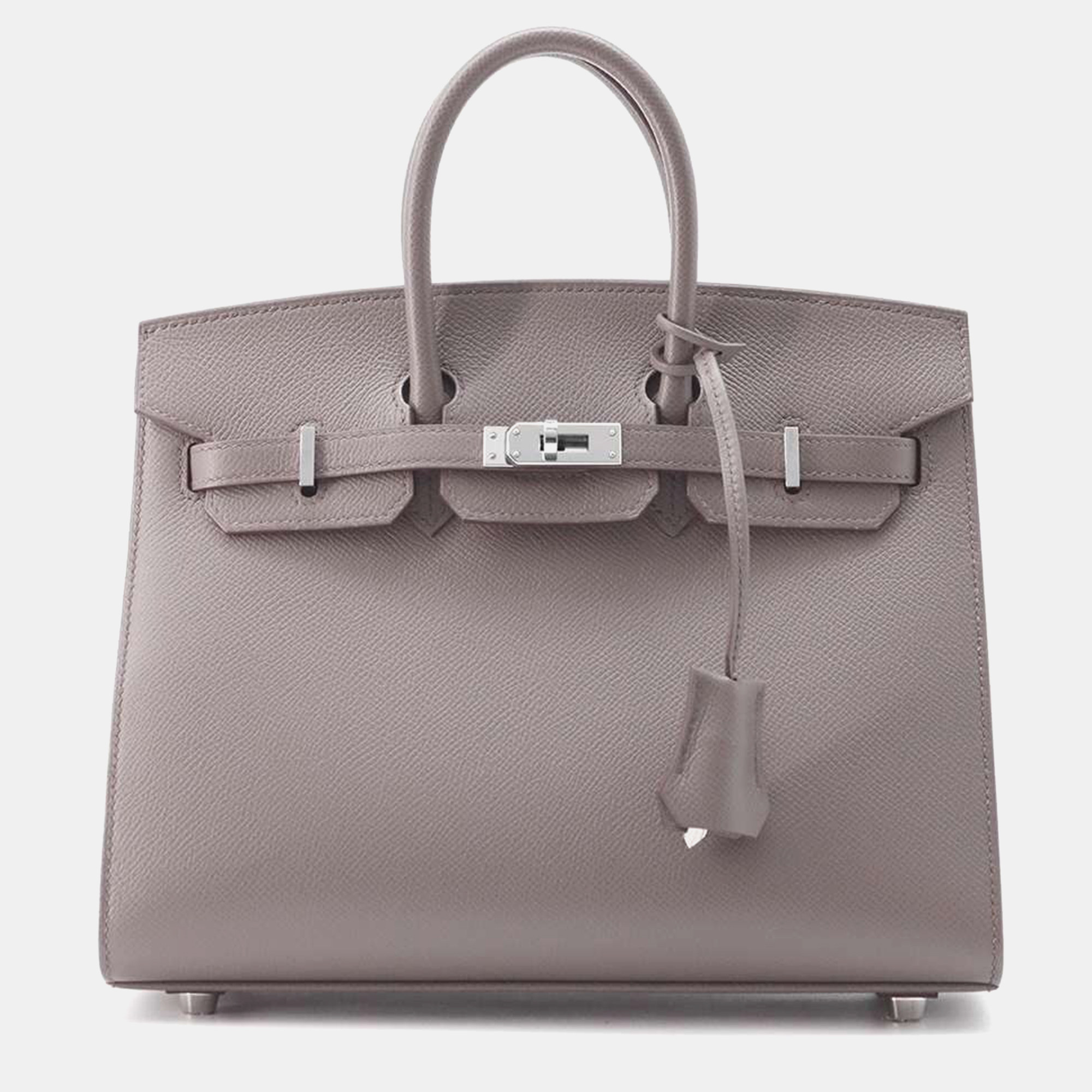

Hermes Etain Epsom Birkin Sellier 25 Top Handle Bag, Grey