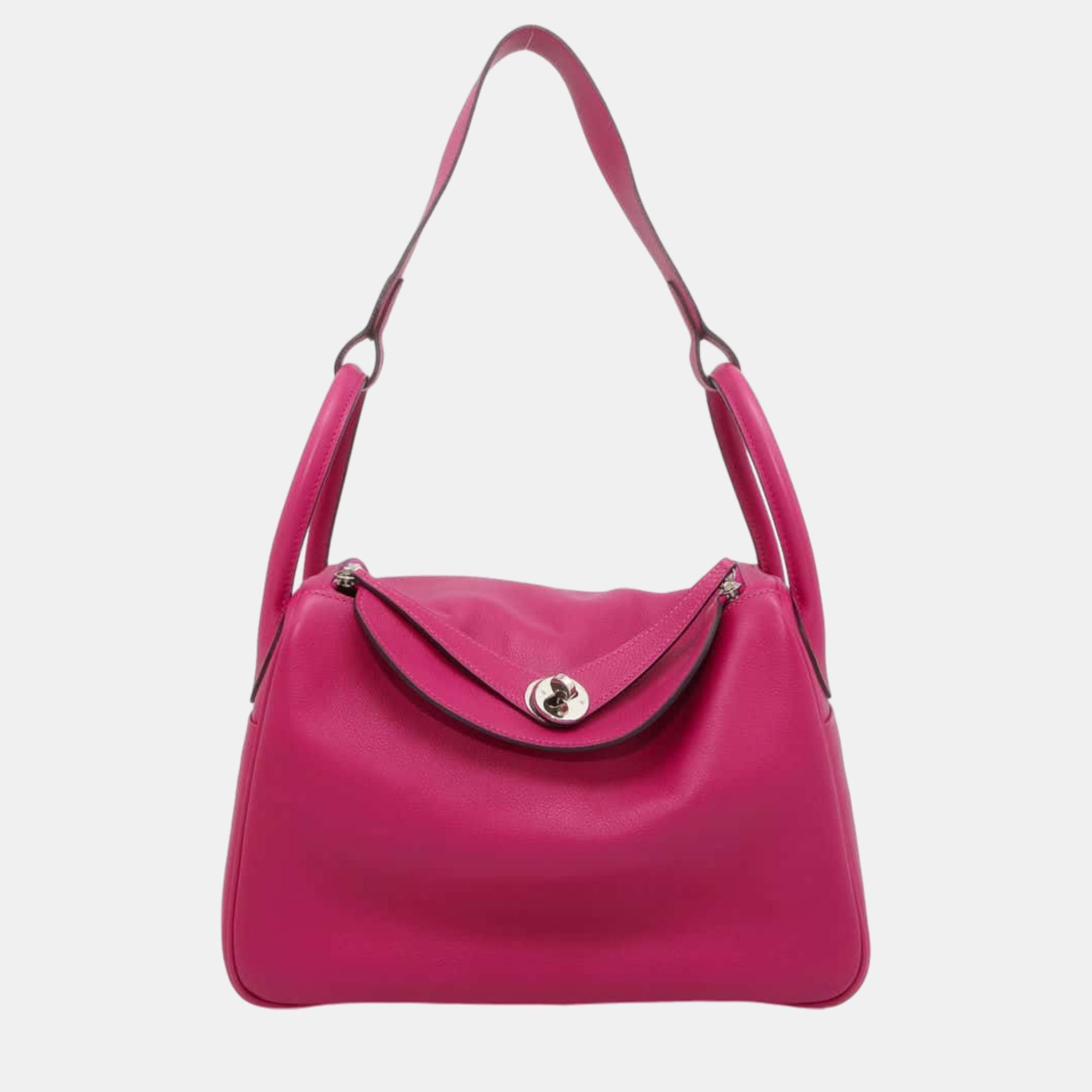 

Hermes Rose Purple Evercolor 30 Lindy Shoulder Bags, Pink