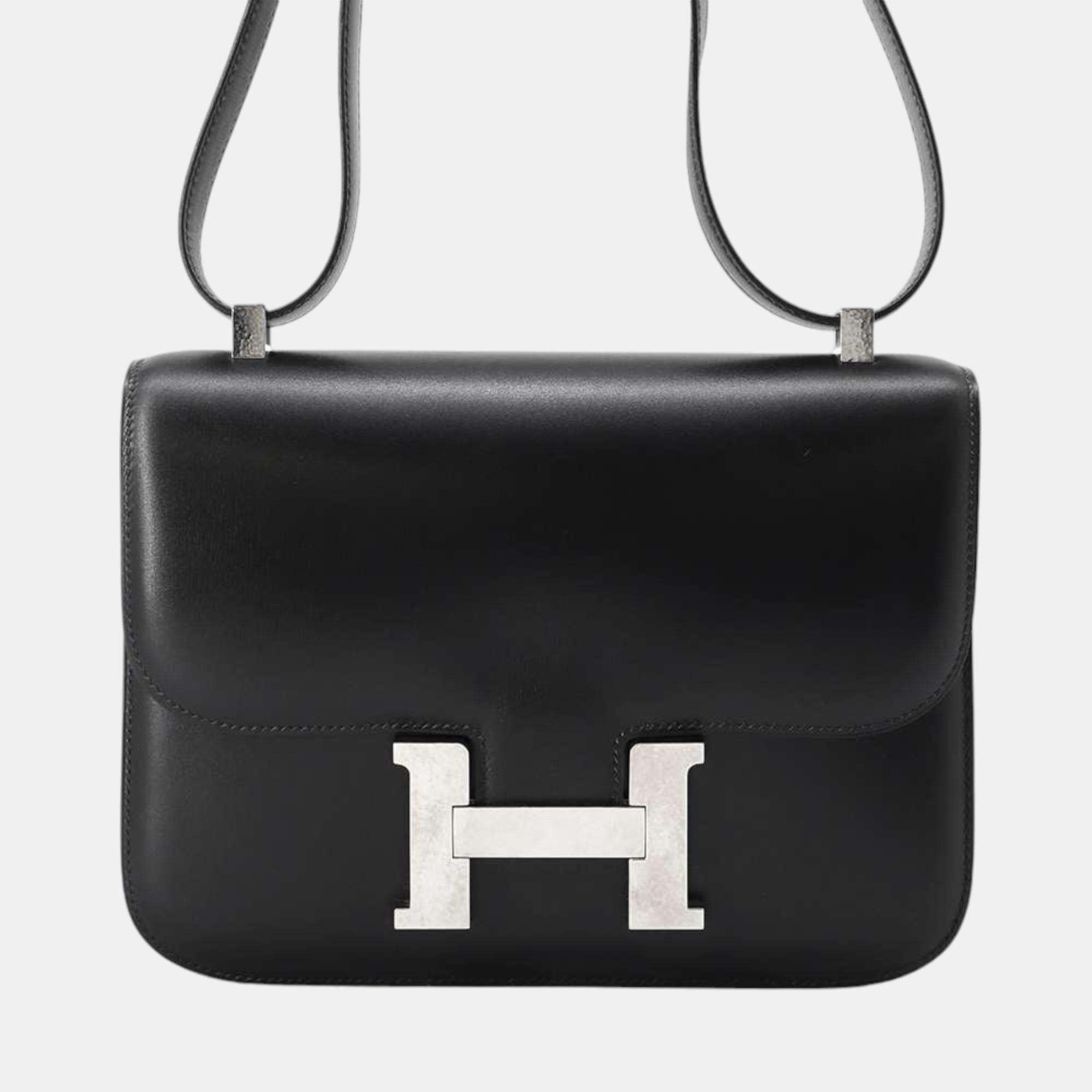 

Hermes Black Box Calf Leather 24 Constance Shoulder Bags