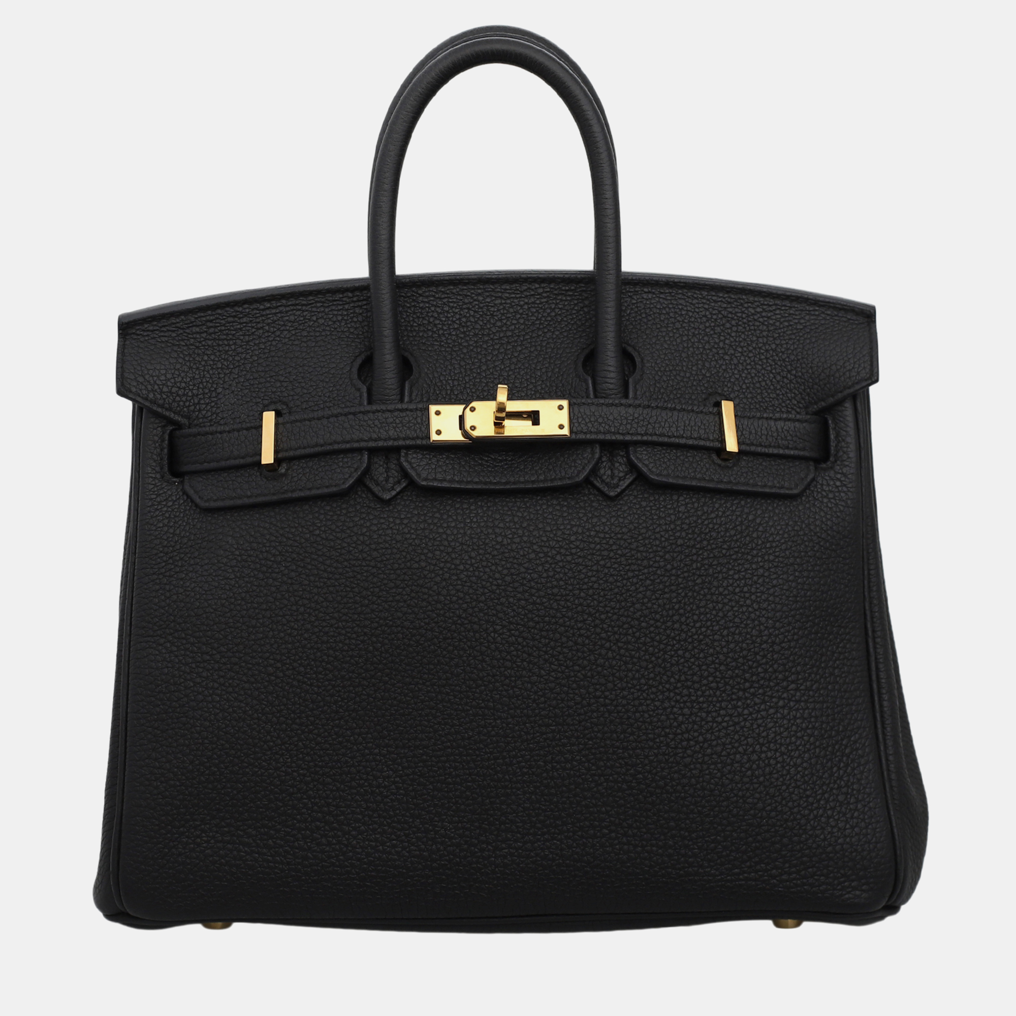 

Hermes Noir Togo Leather Gold Finish Birkin 25 Bag