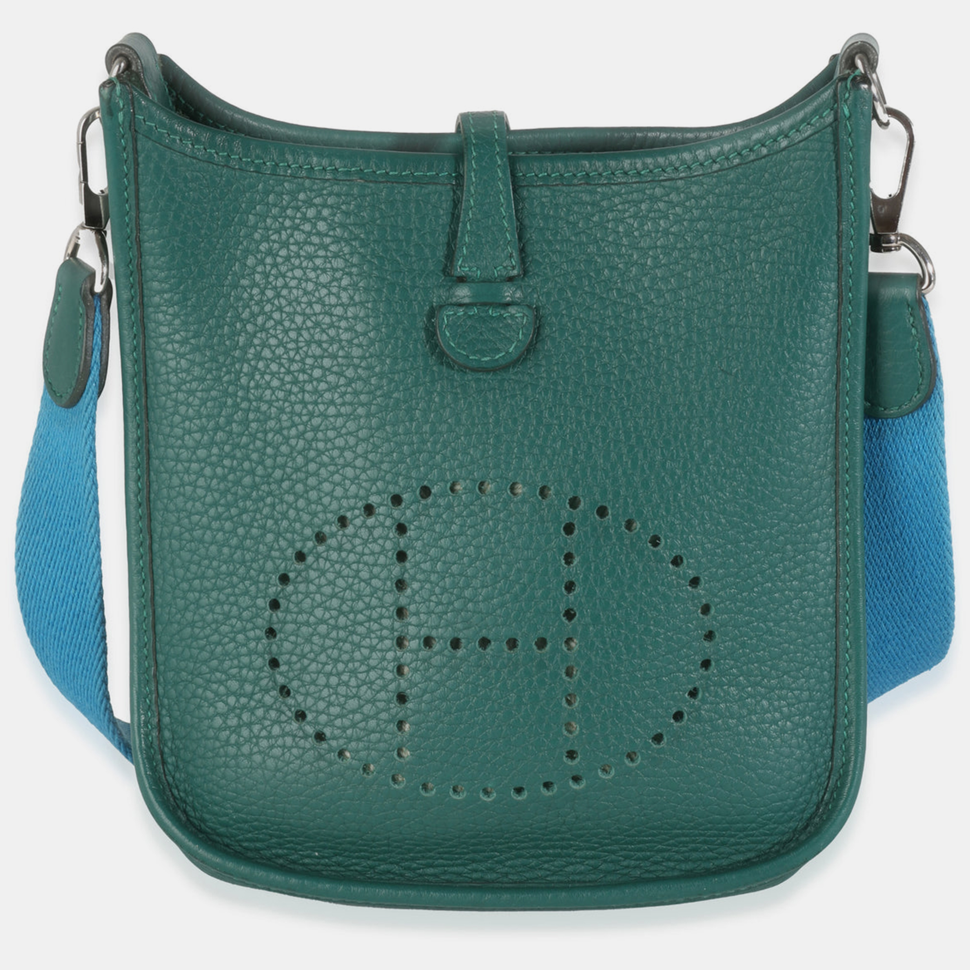 

Hermes Blue Izmir Malachite Clemence Mini Evelyne TPM PHW, Green