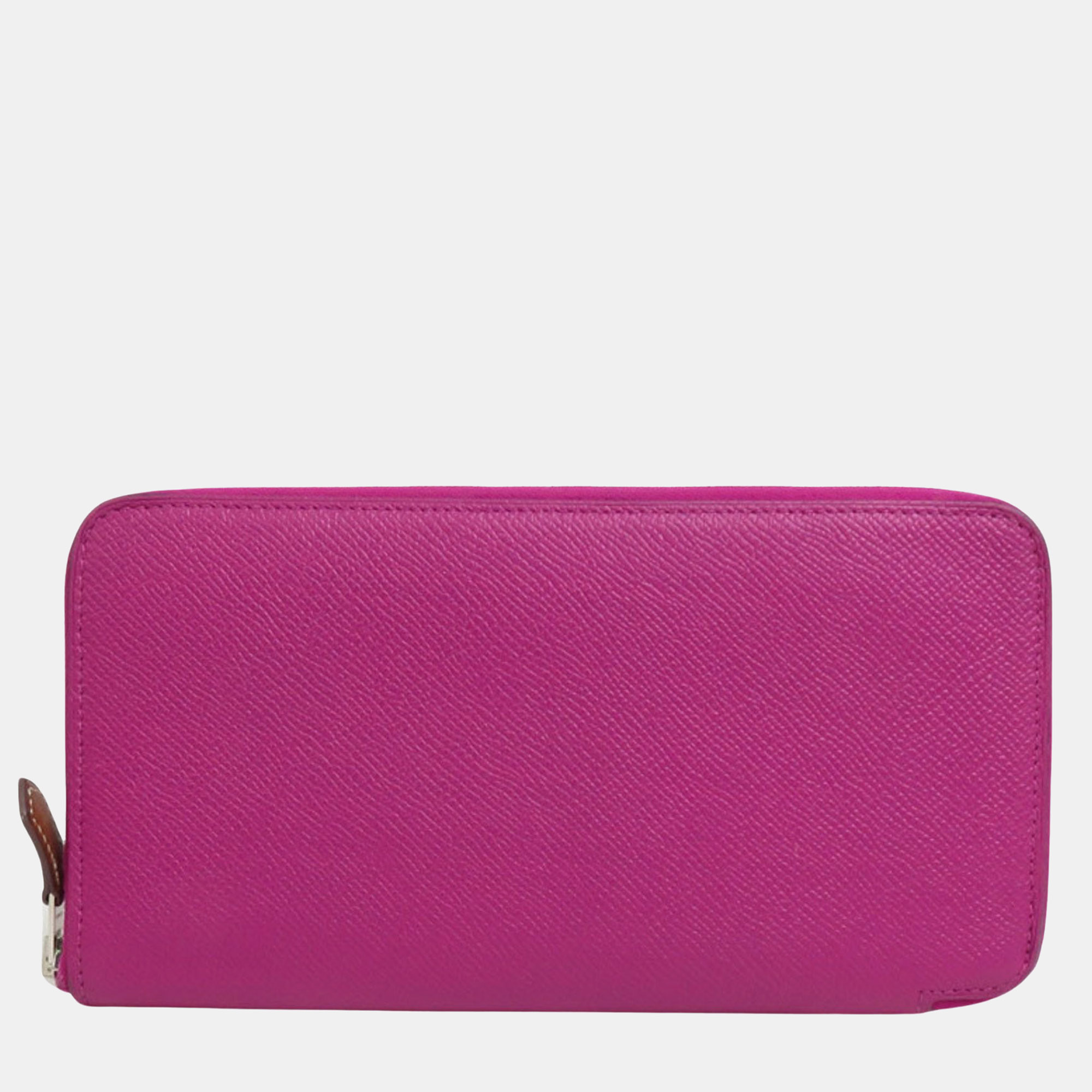 Pre-owned Hermes Purple Leather Silk'in Wallet