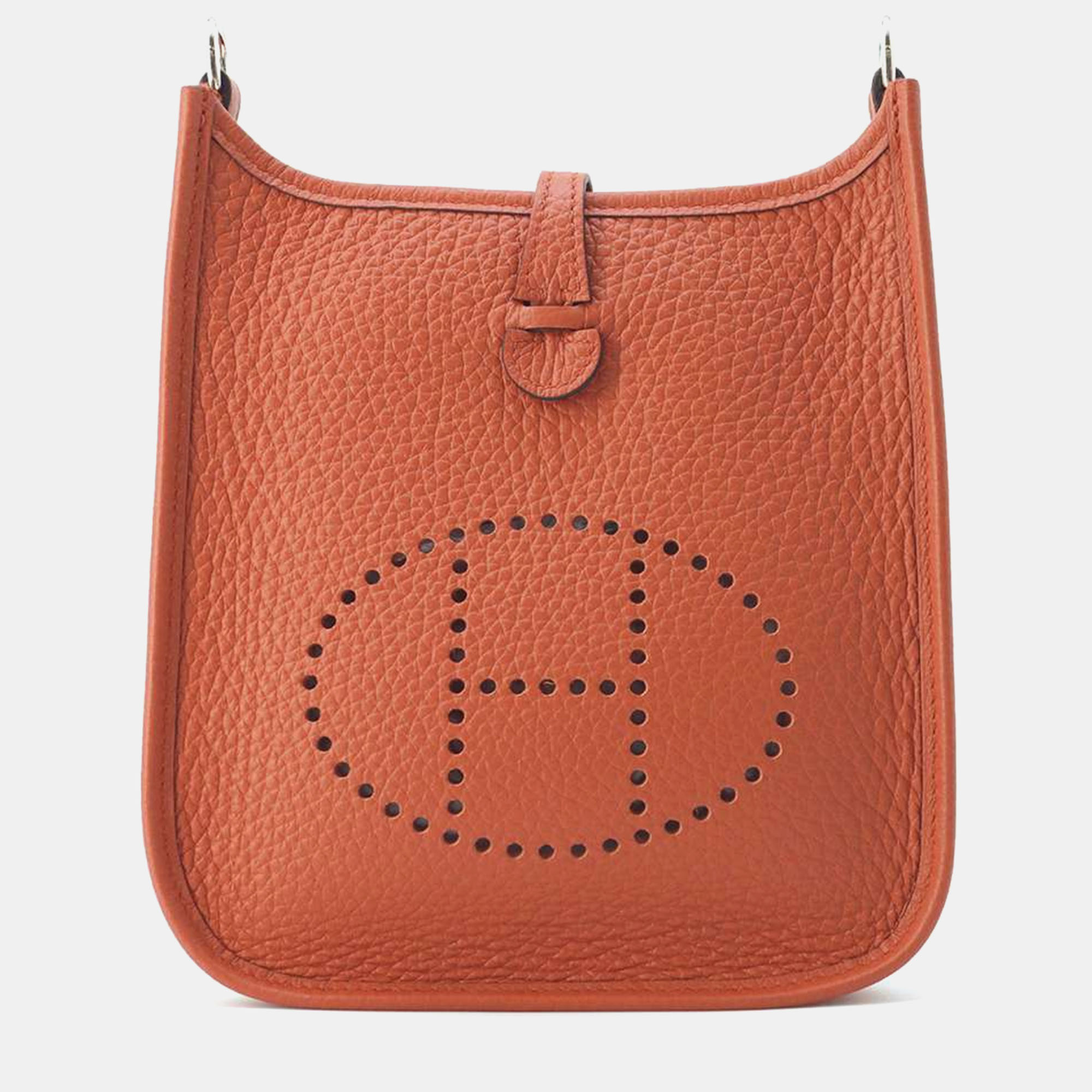 

Hermes Maxi Quadrille Cuivre Taurillon Clemence Evelyne Amazon Bag Size TPM, Orange