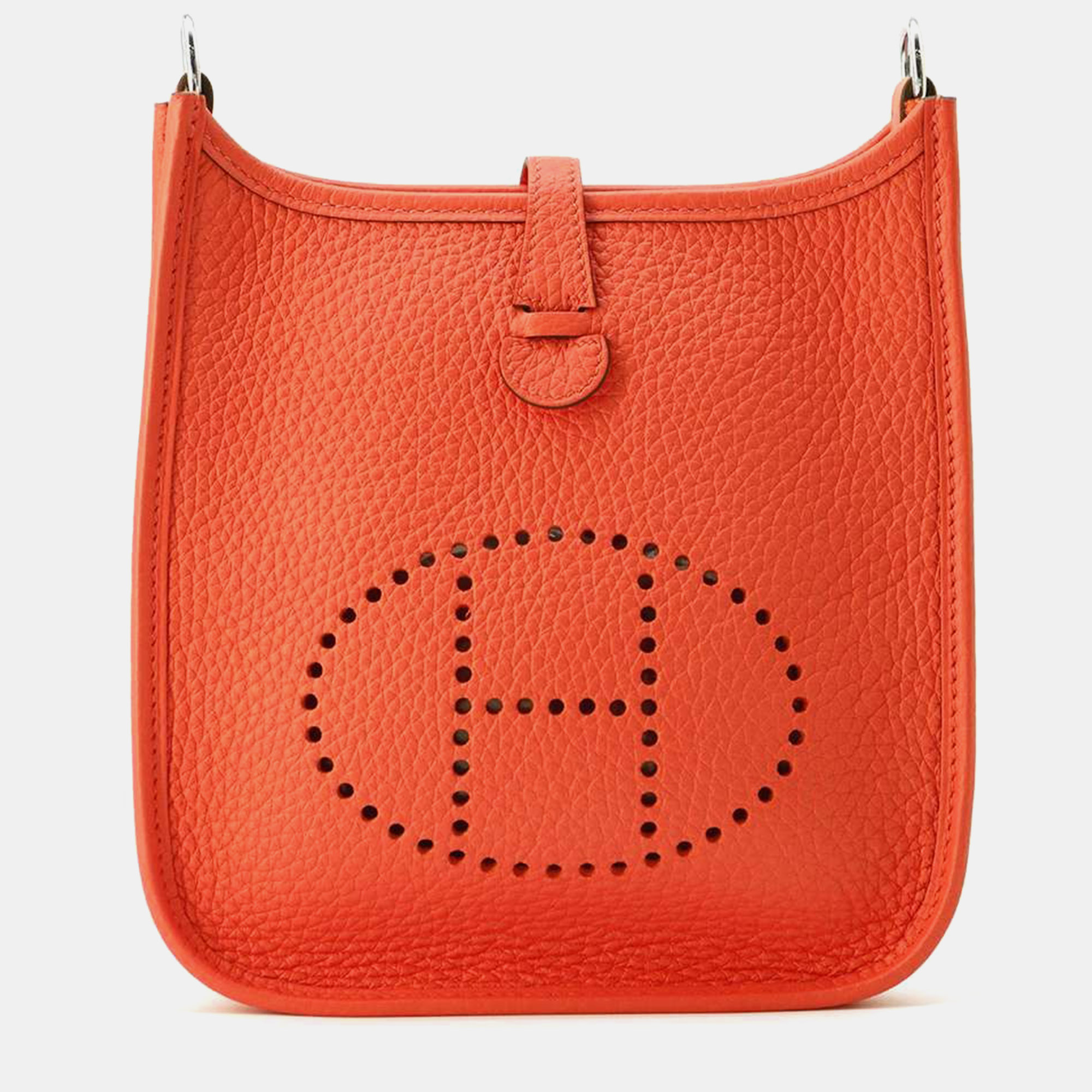 

Hermes Sangle Zig Zag Rose texas Taurillon Clemence Evelyne Amazon Bag Size TPM, Orange