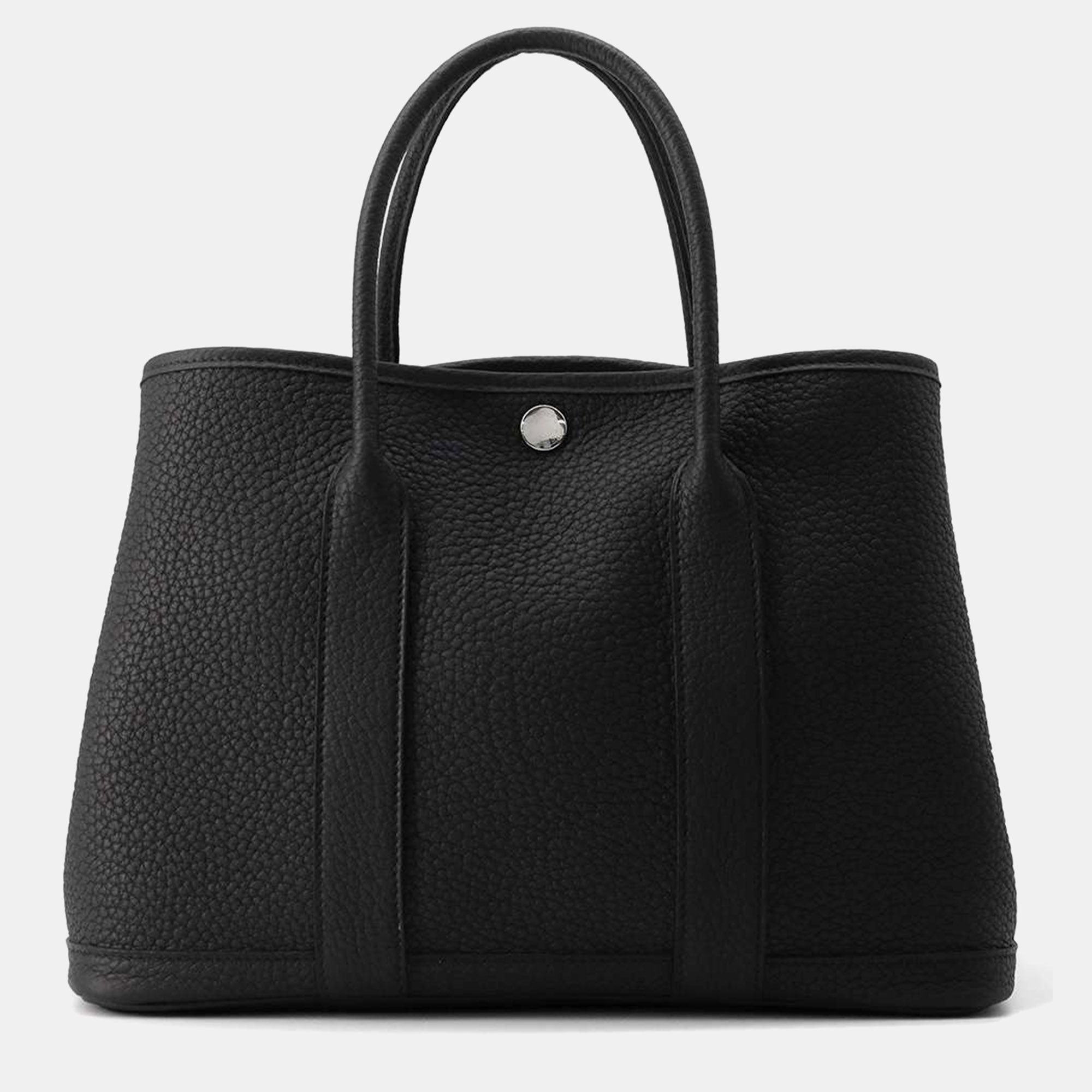 

Hermes Black Negonda Leather Garden Party Bag Size TPM