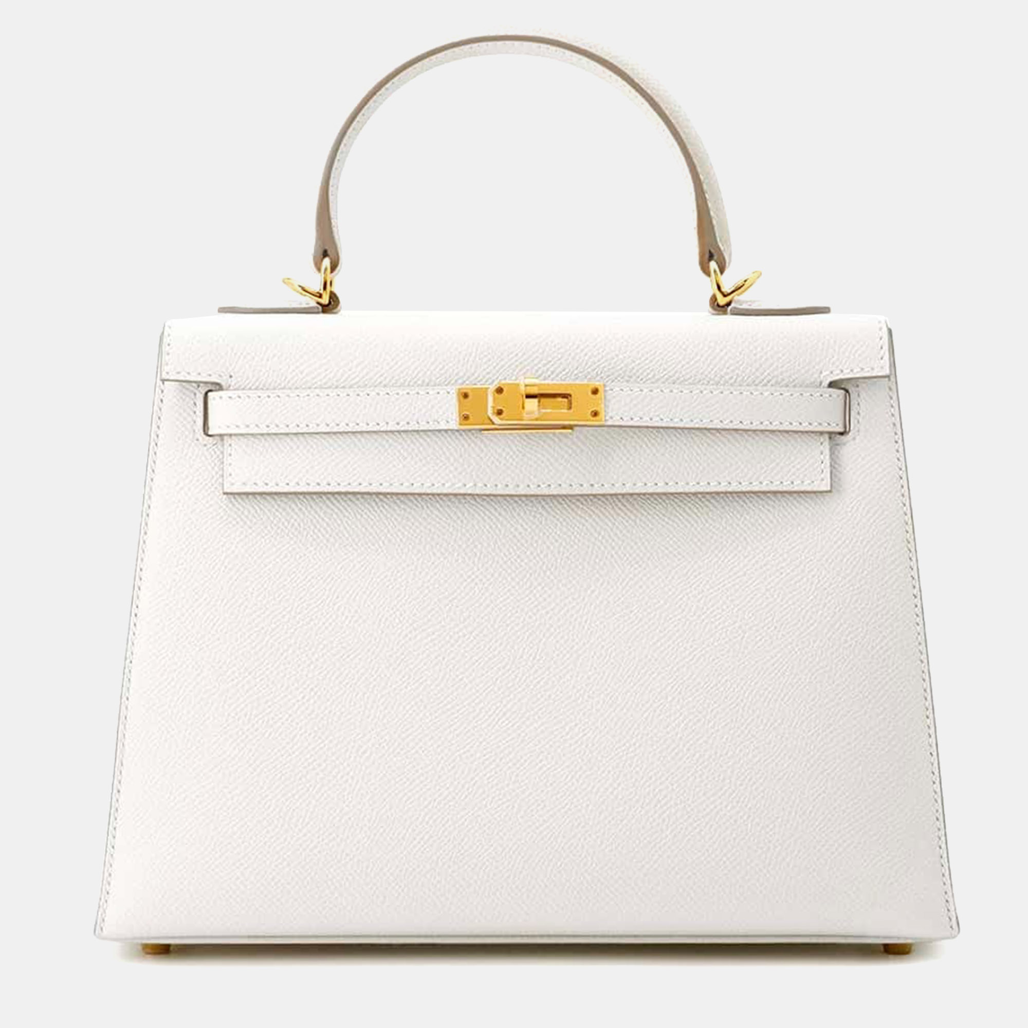 

Hermes Sellier Grease pail Epsom Kelly bag Size, White