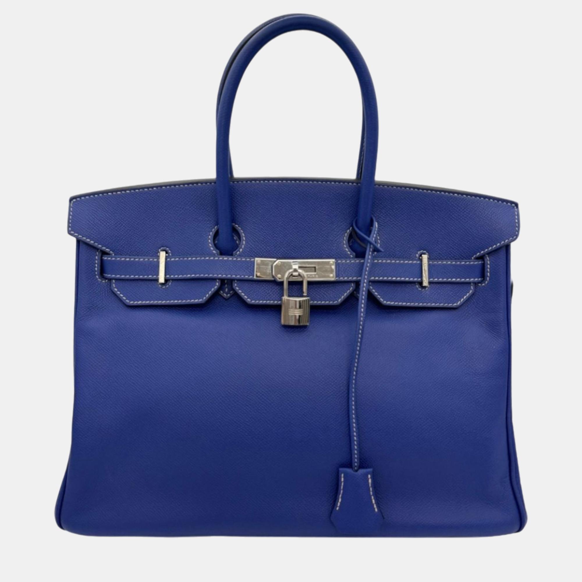 

Hermes Electric Blue Izmir Epsom Birkin 35 Handbag