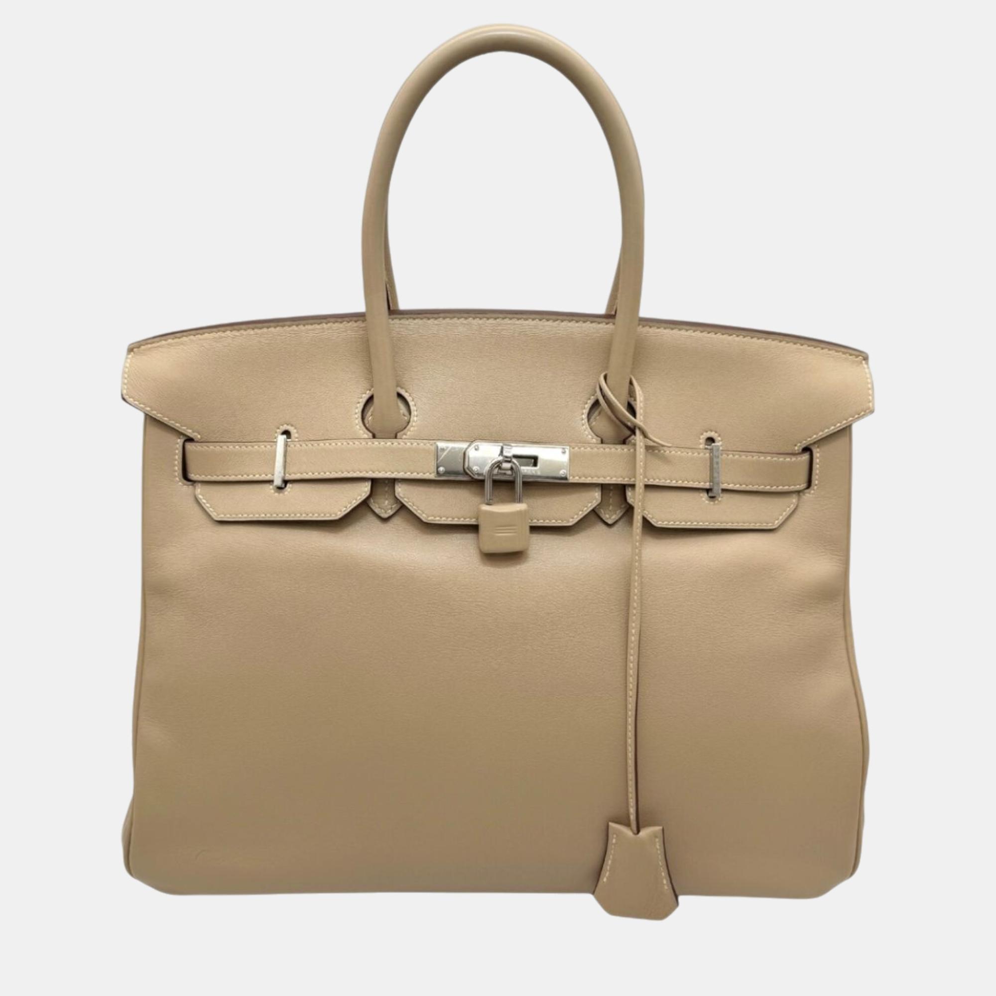 

Hermes Parchemin Swift Birkin 35 Handbag, Beige