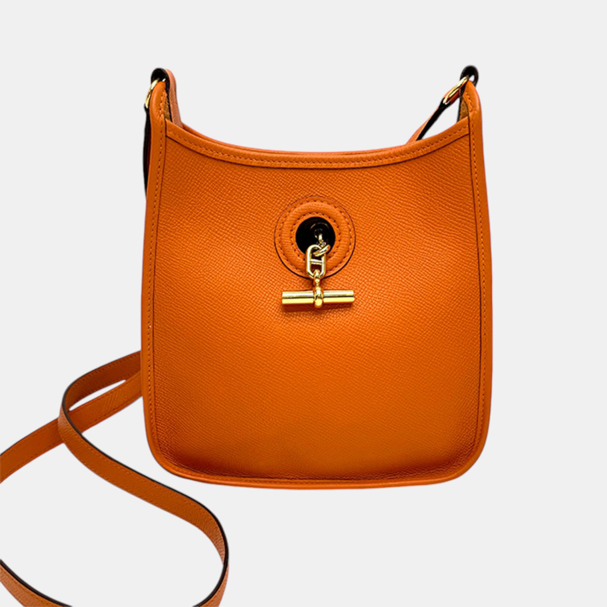 

Hermes Orange Epsom Vespa TPM Handbag