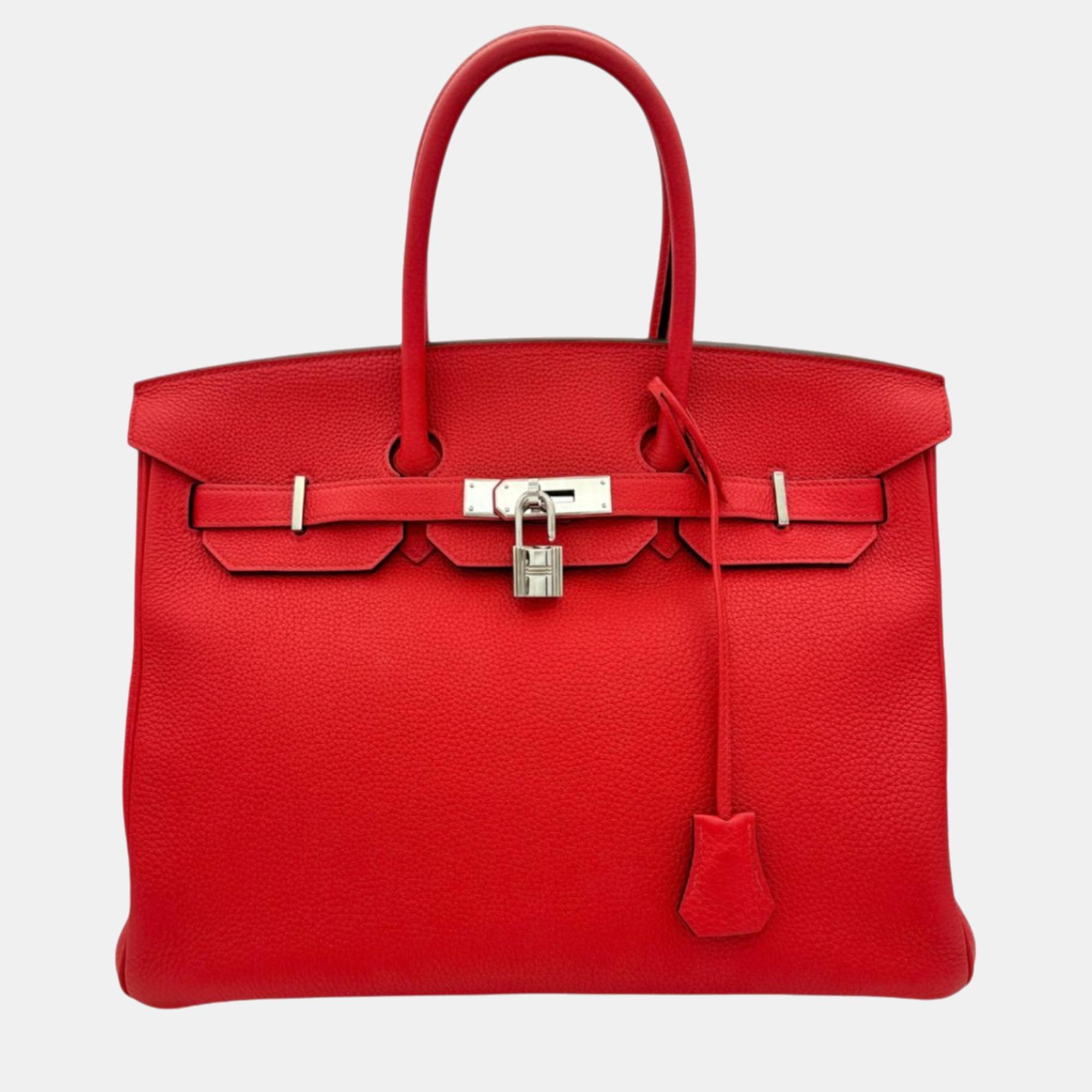 

Hermes Rouge Coeur Togo Birkin 35 Handbag, Red