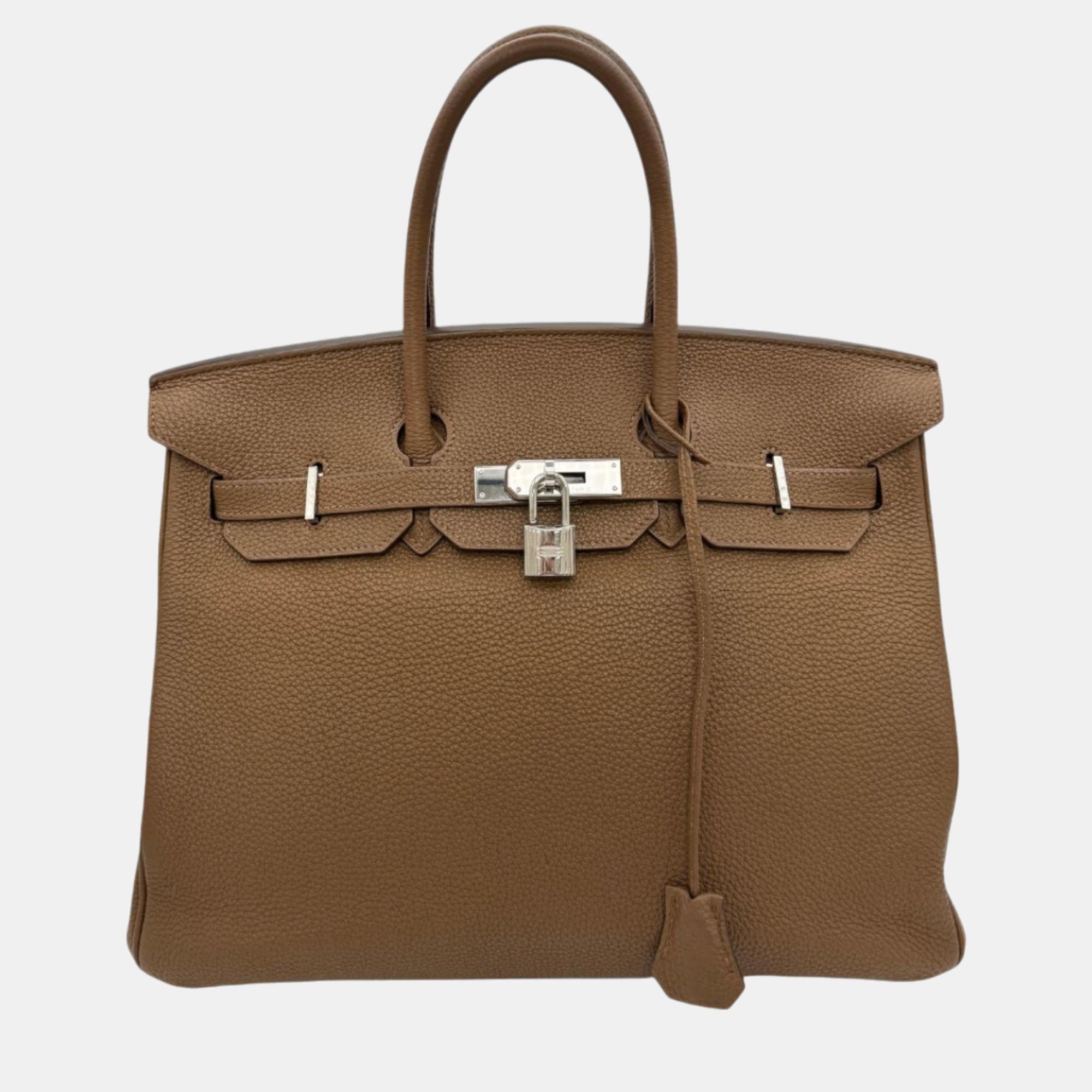 

Hermes Alezan Togo Birkin 35 Handbag, Brown