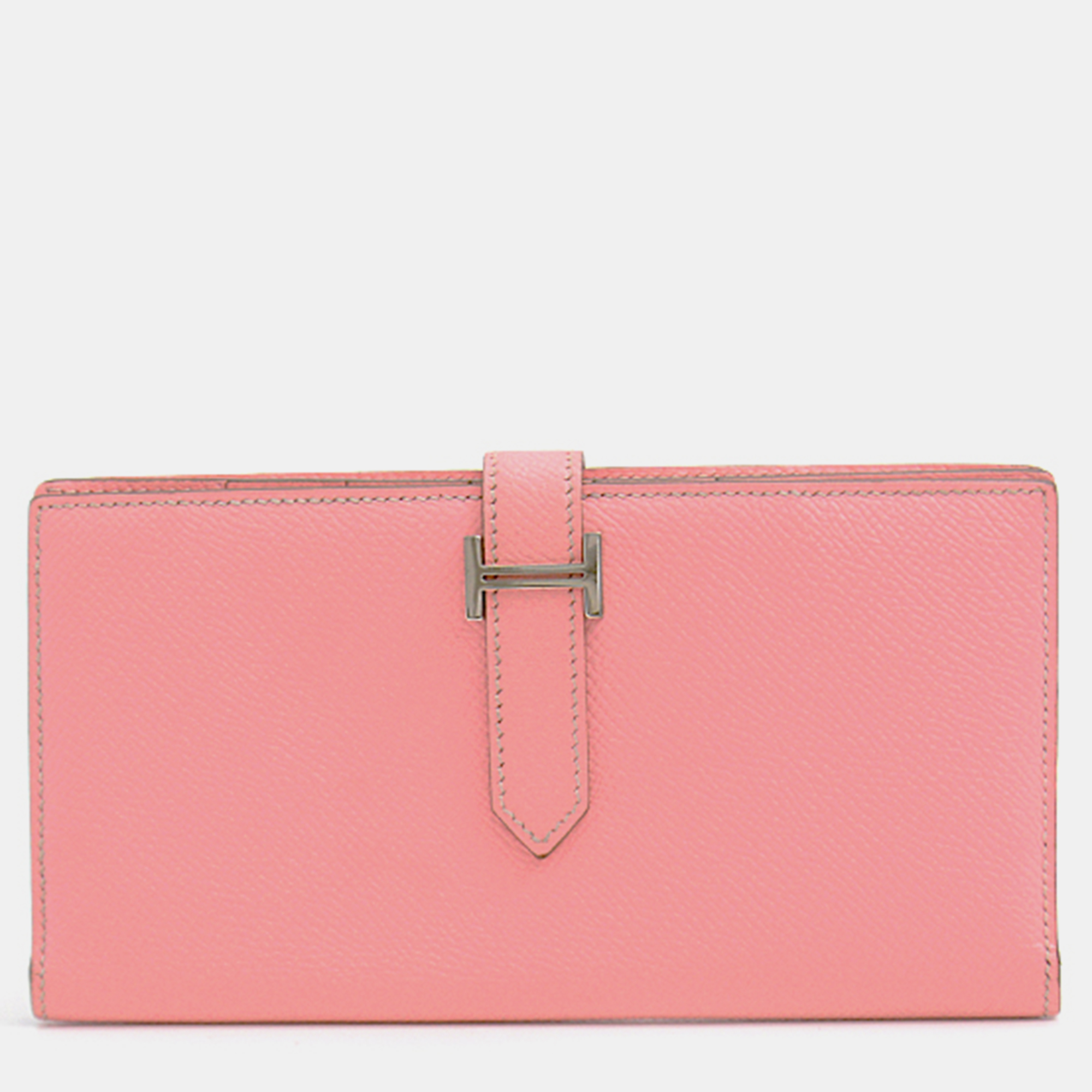 

Hermes Rose Confetti Epsom Leather Bearn Wallet, Pink