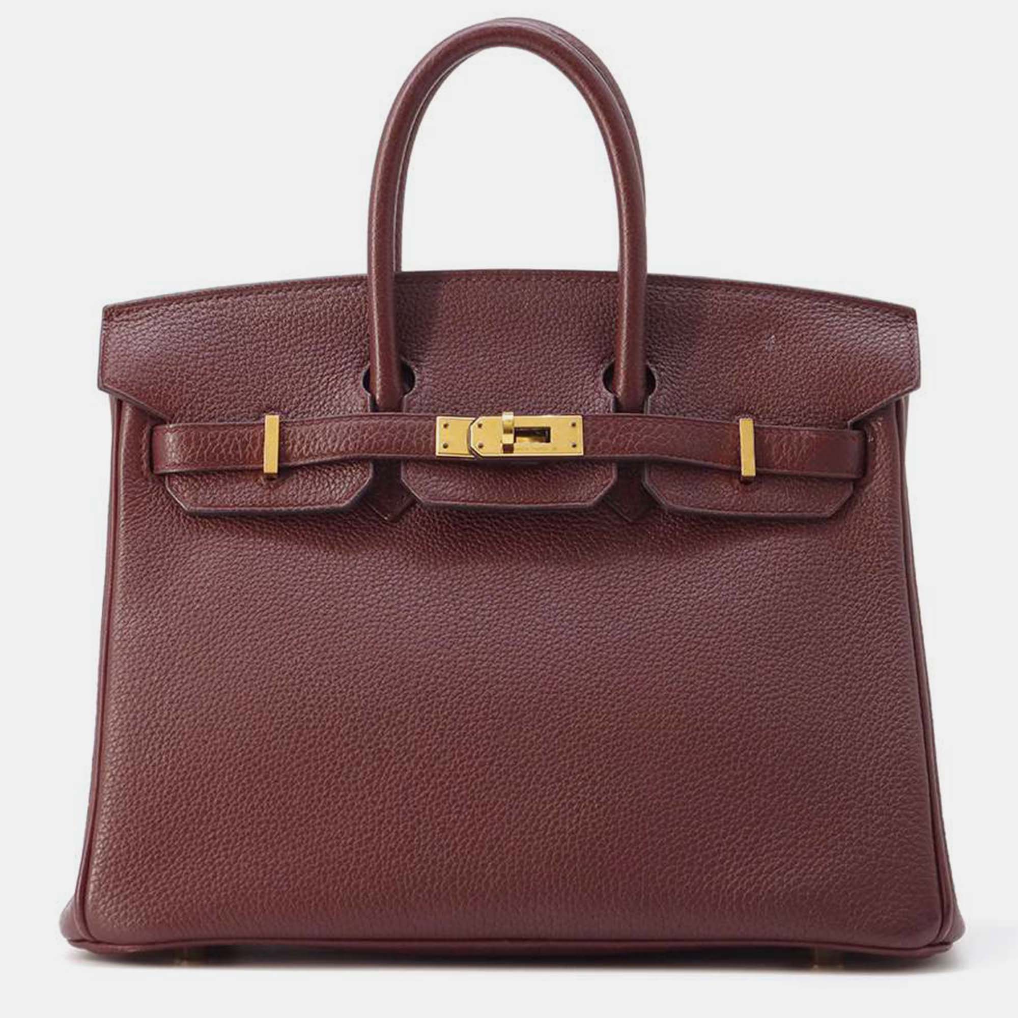 

Hermes Bordeaux Togo Leather Birkin Bag 25, Burgundy