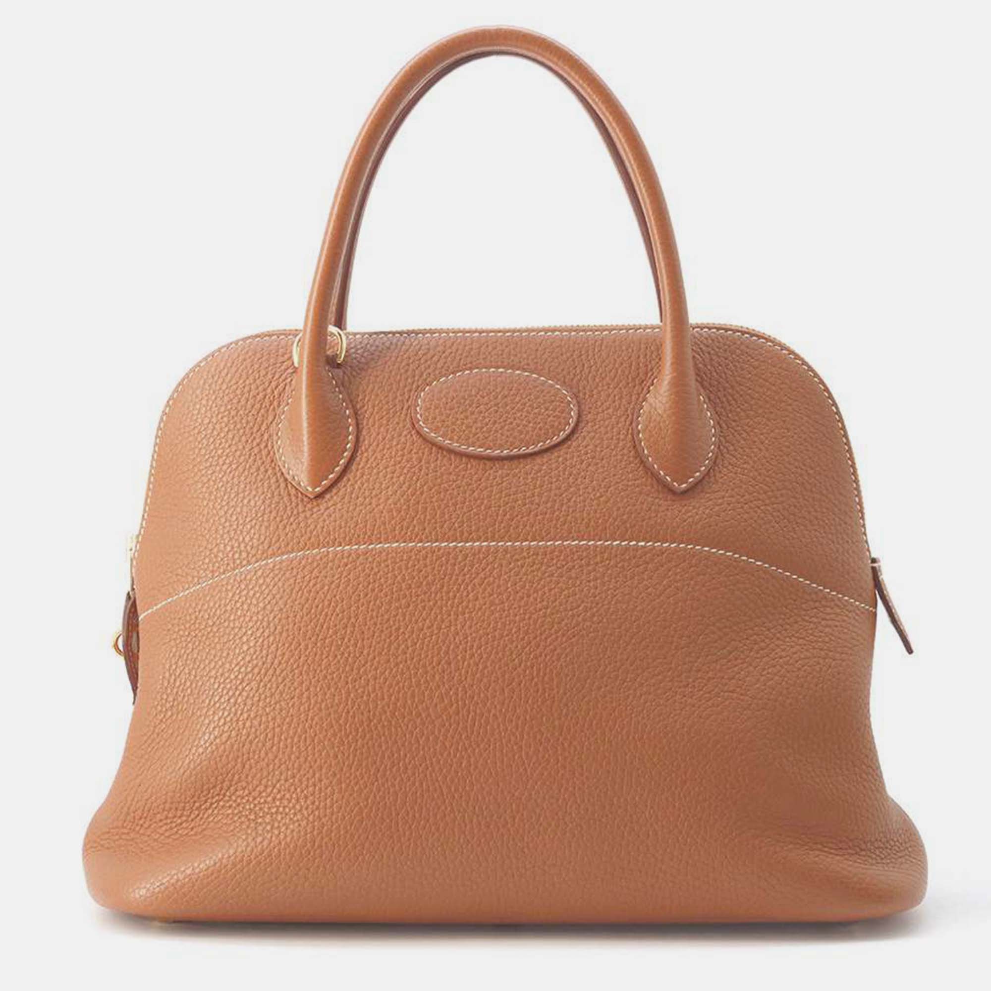 

Hermes Gold Taurillon Clemence Bolide bag 31