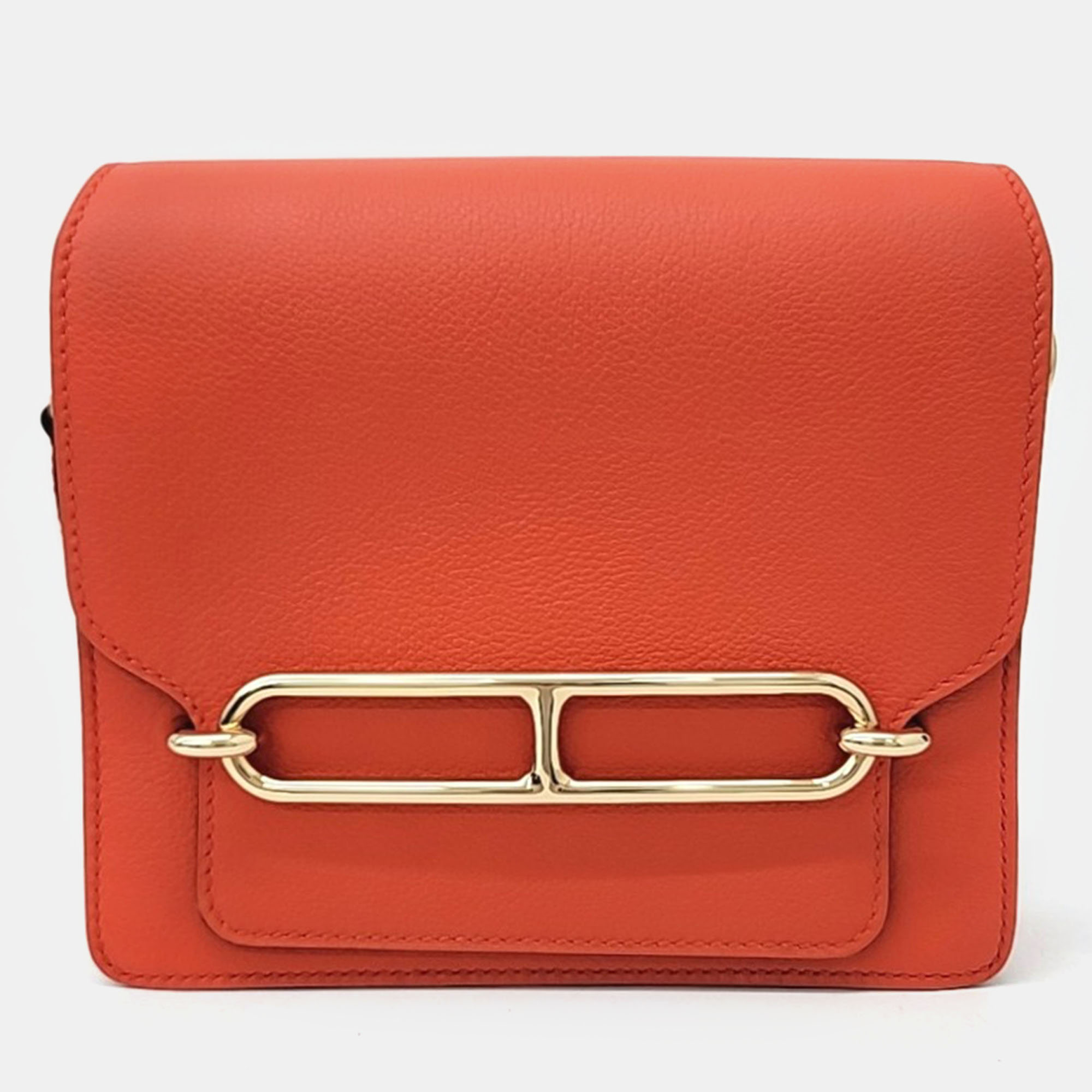 Pre-owned Hermes Roulis 18 Bag In Orange