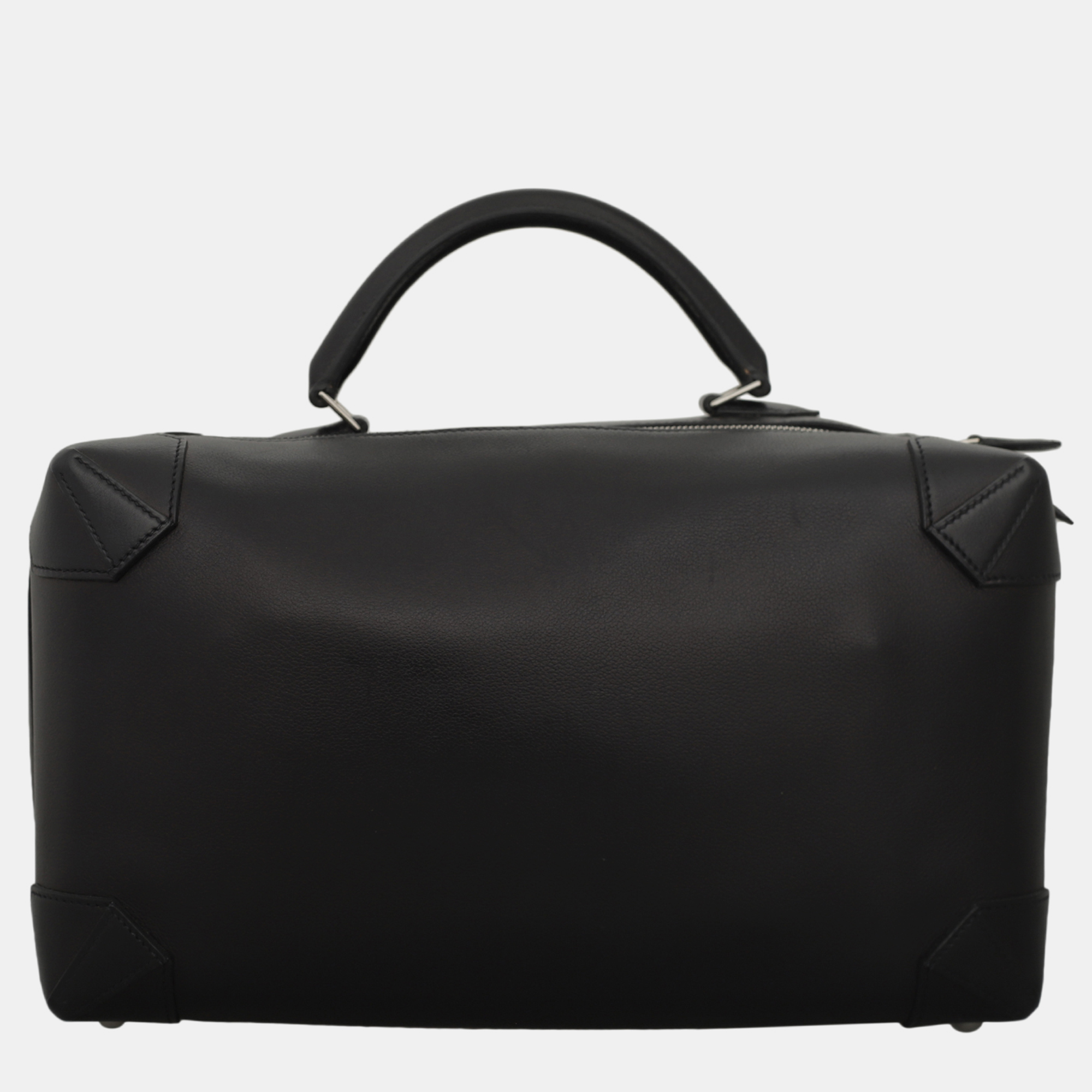 Pre-owned Hermes Noir Evercolor Maxibox 37 Bag In Black