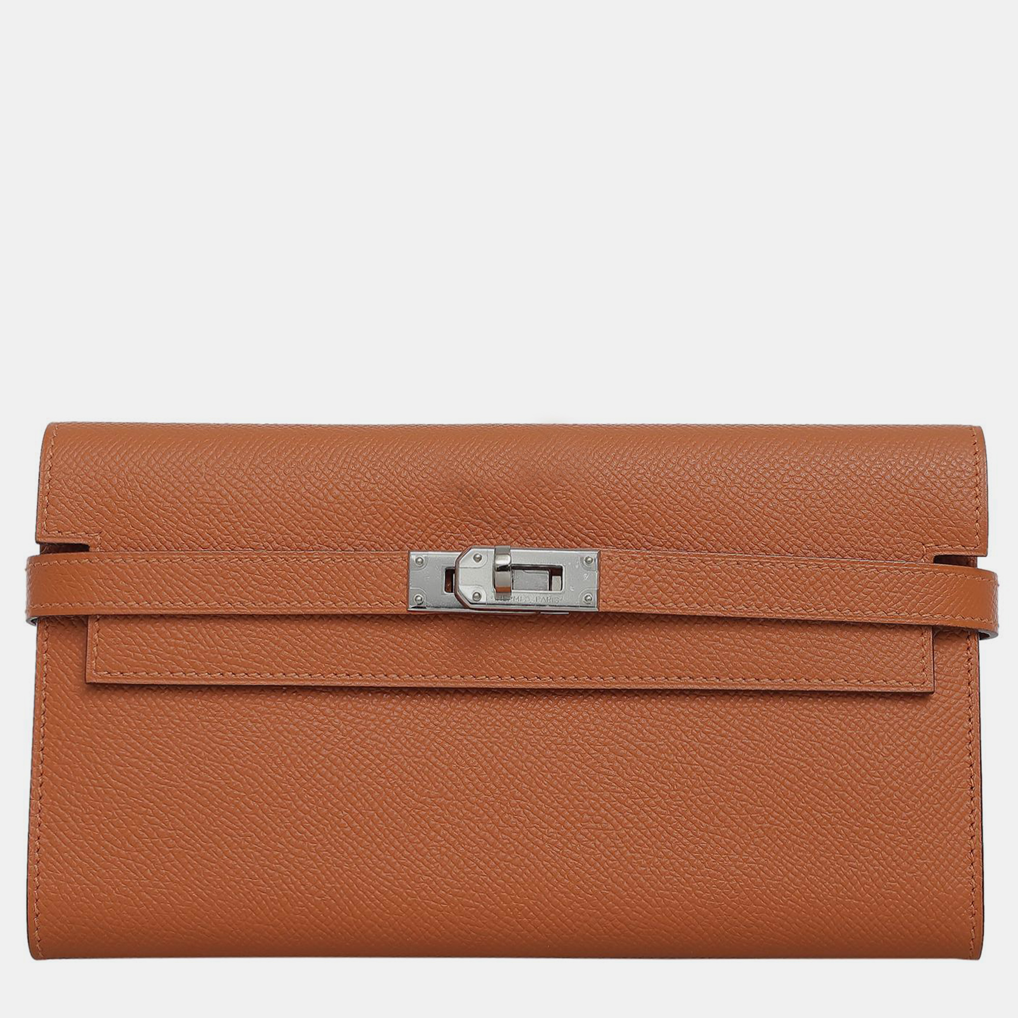 Pre-owned Hermes Orange Kelly Wallet