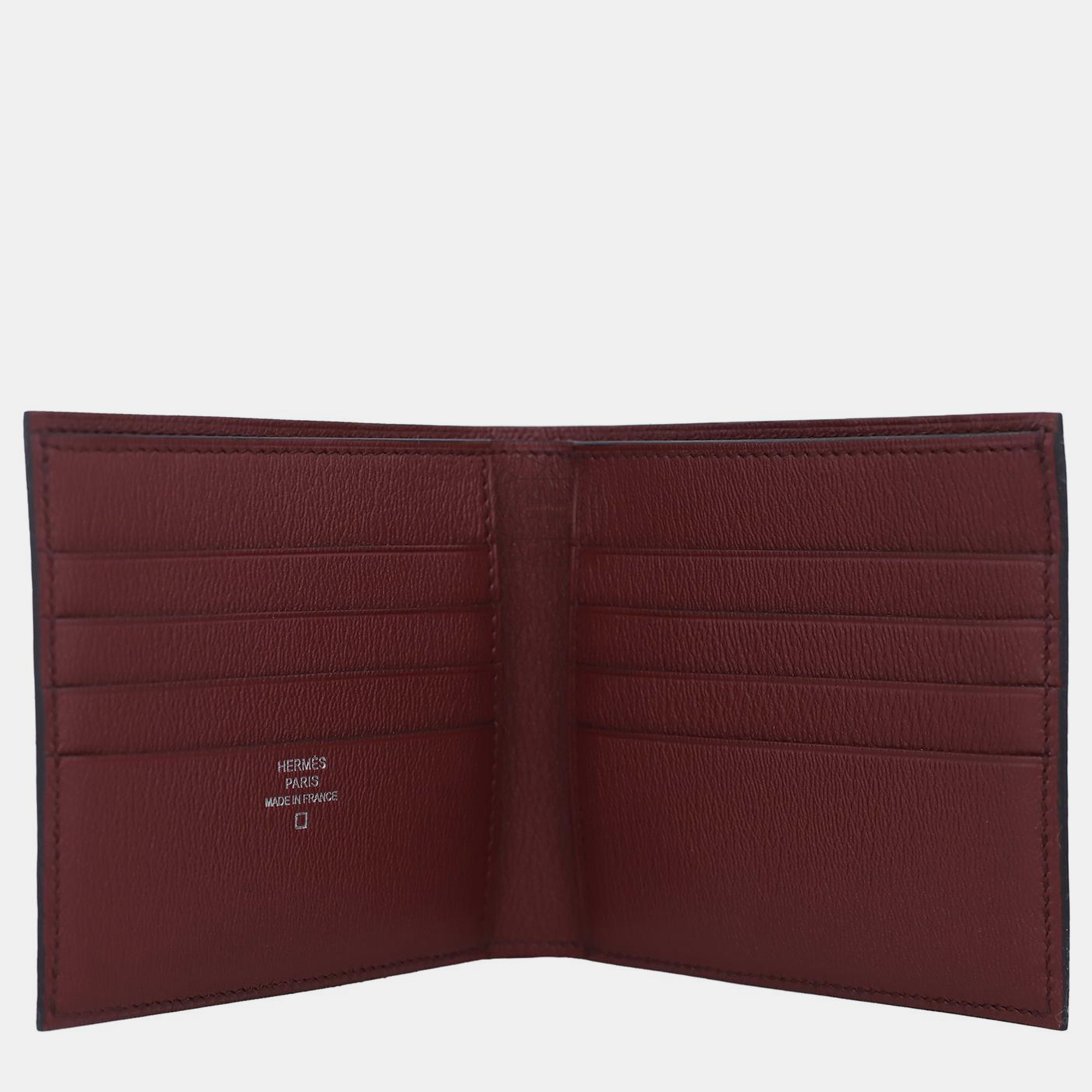 Hermes Bourgogne Shiny Alligator Leather Bifold Wallet 