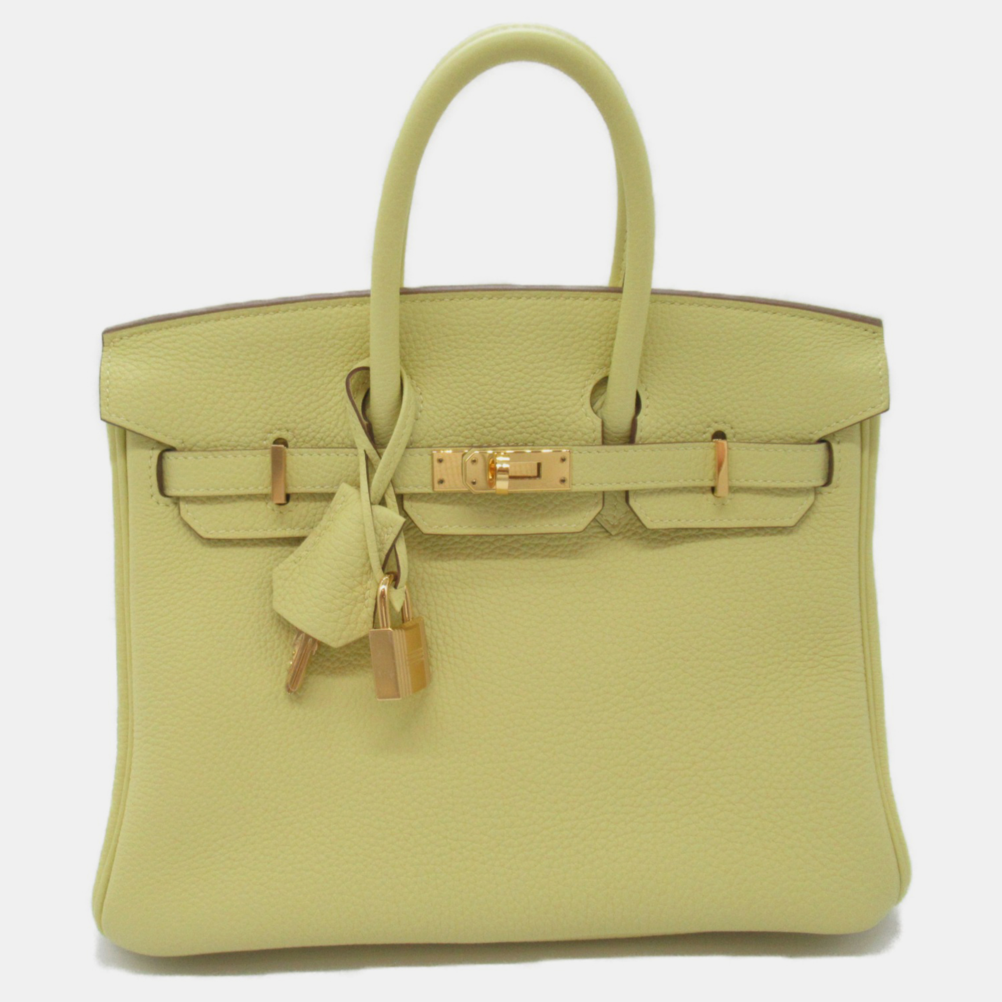 Pre-owned Hermes Yellow Togo Leather Birkin 25 Tote Bag