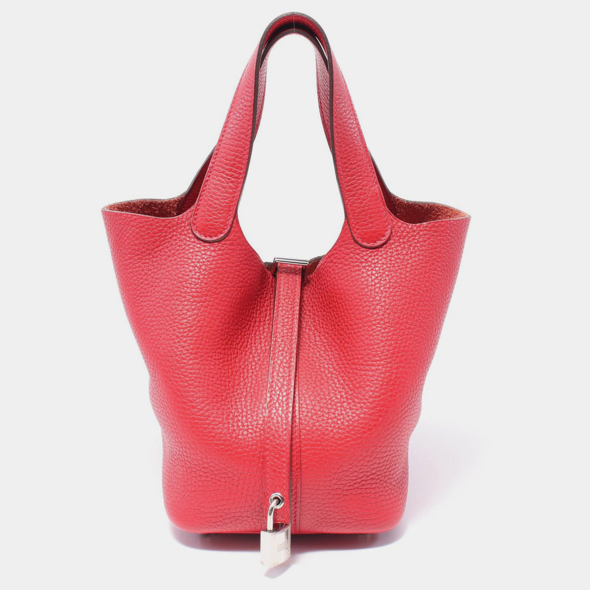 Pre-owned Hermes Red Leather Picotin Lock Pm Hobo Bag