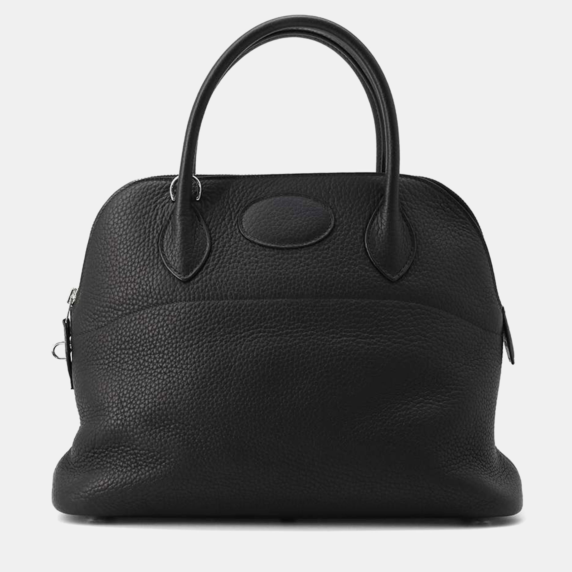 

Hermes Black Taurillon Clemence Bolide Bag Size