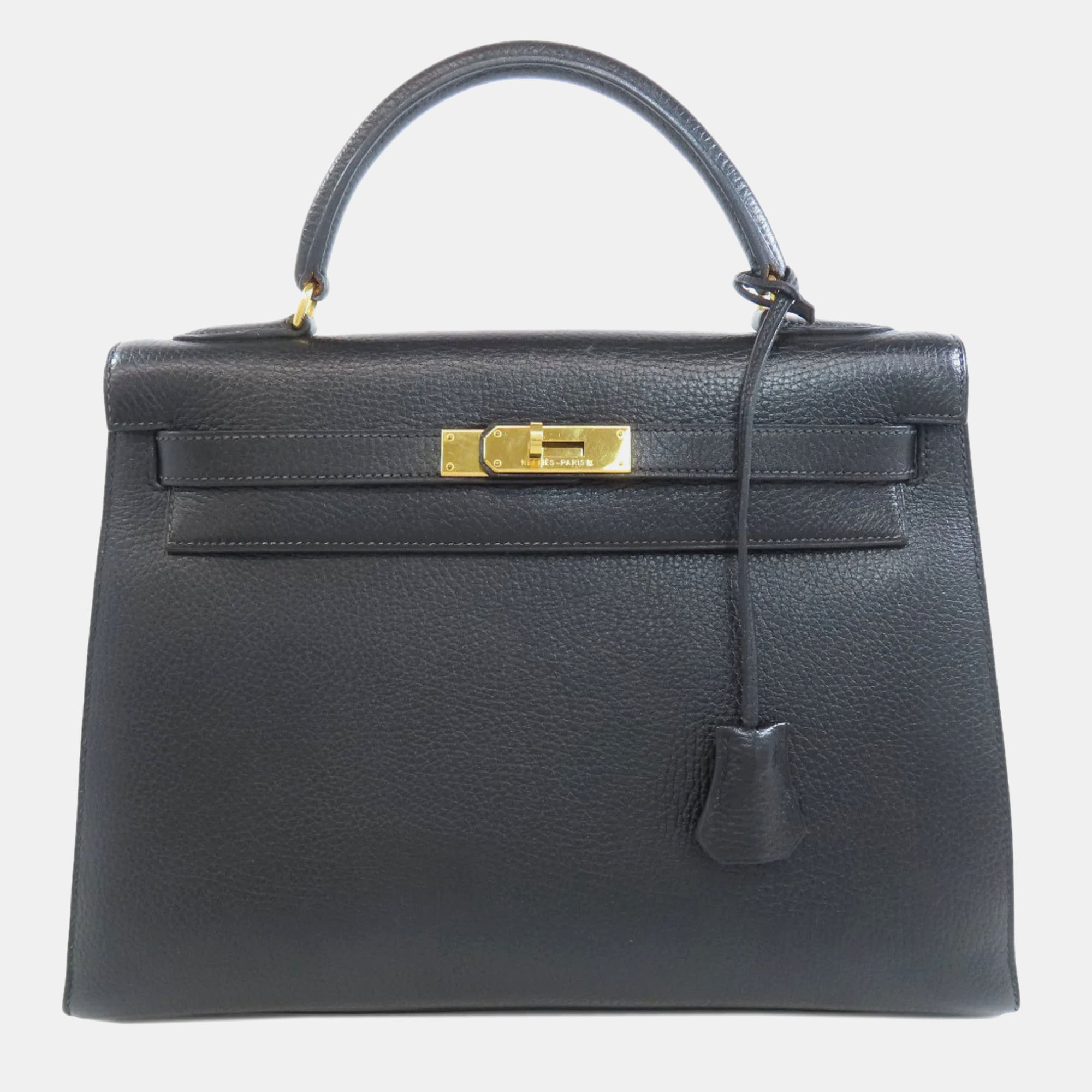 Pre-owned Hermes Ardennes Kelly 32 Handbag In Black