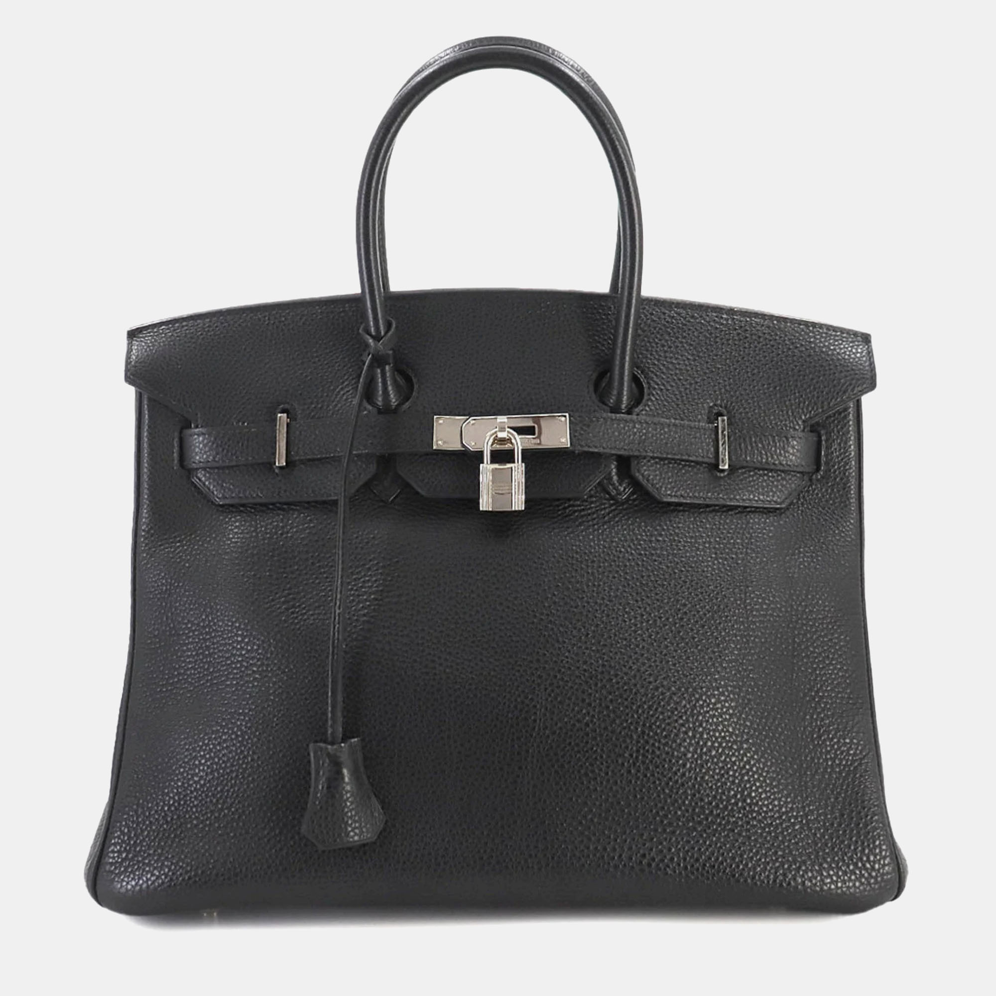 Pre-owned Hermes Black Togo Birkin 35 Handbag