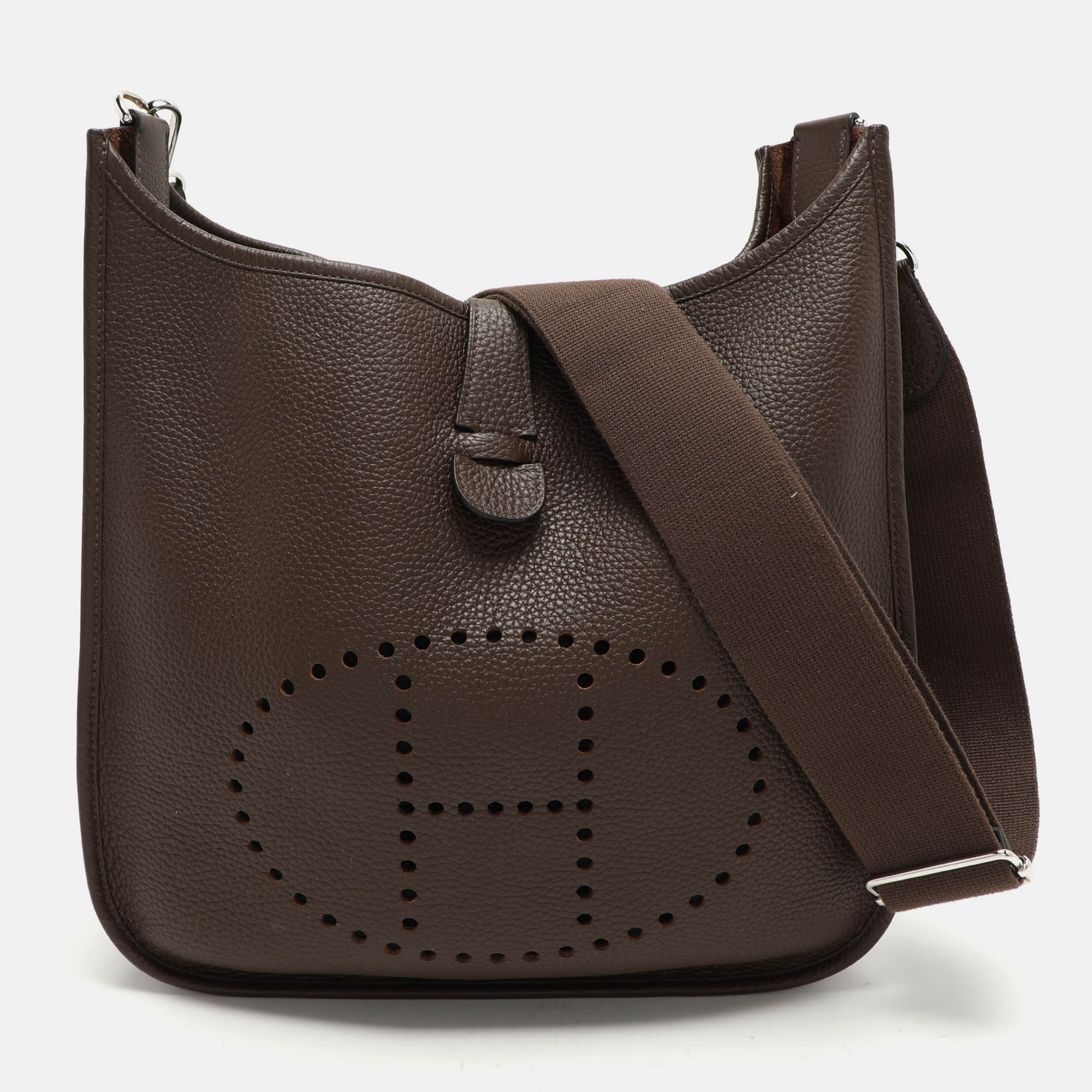 

Hermes Brown Leather Evelyne III PM Bag