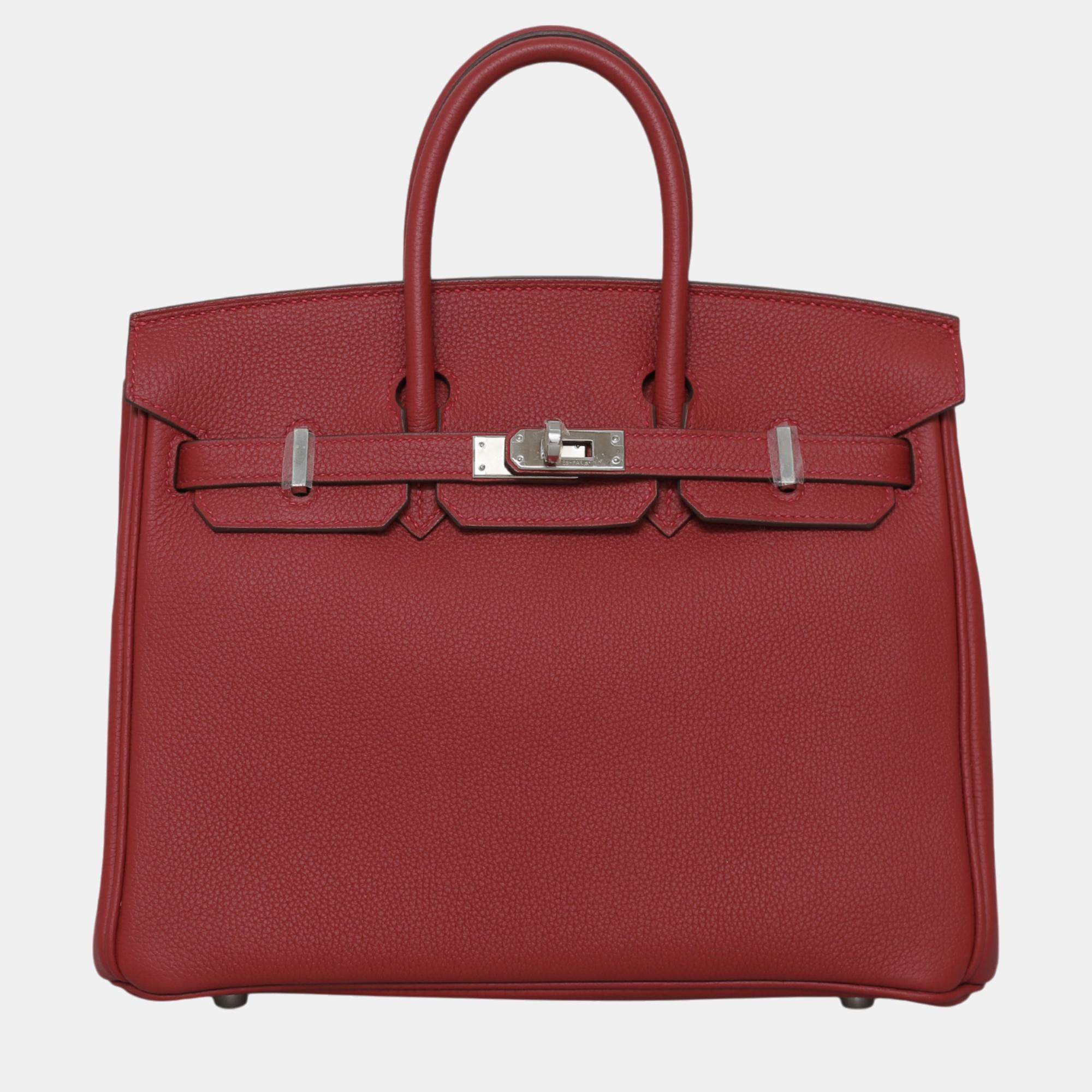 

Hermes Birkin 25 Red Evergrain Leather PHW