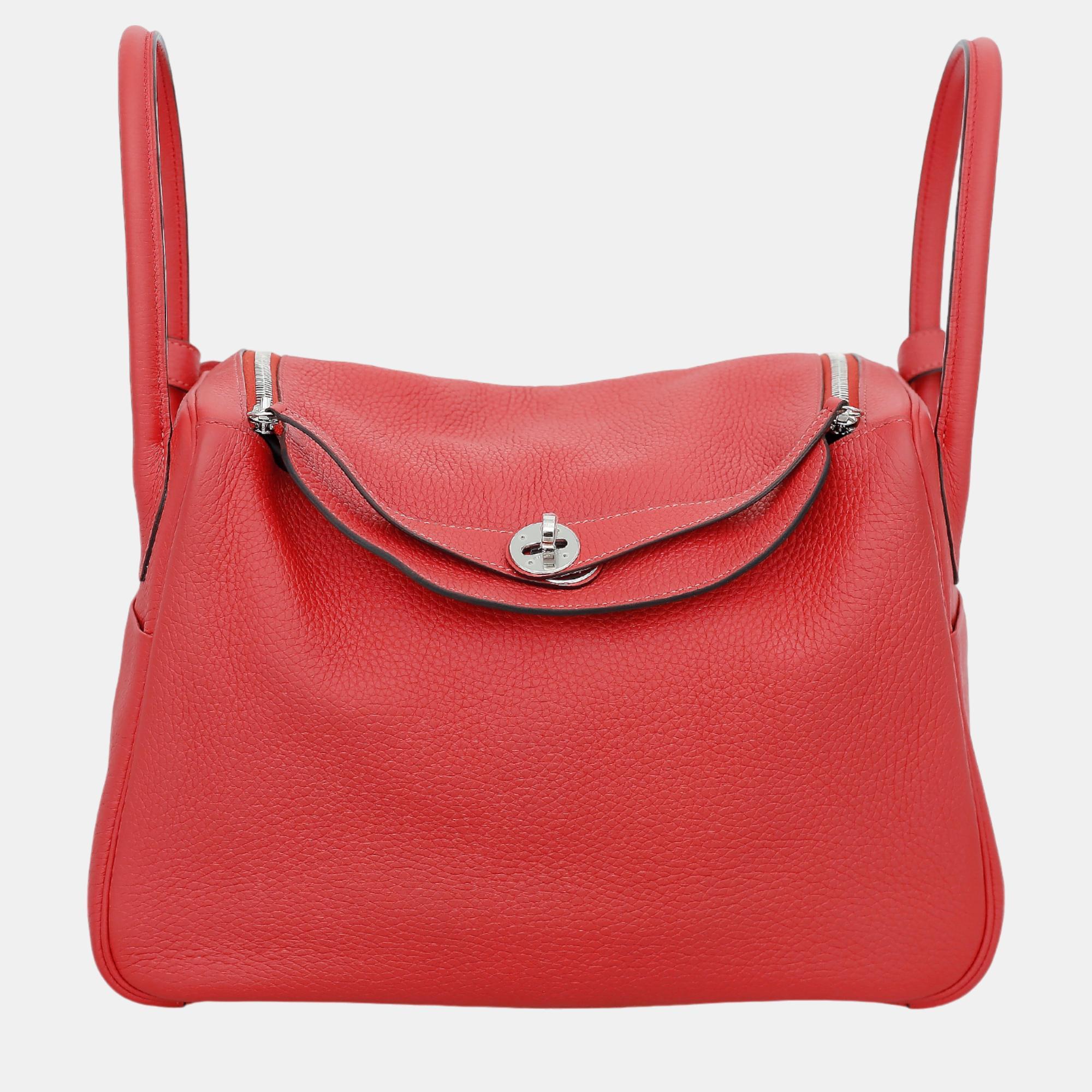 

Hermes Red Leather Lindy 34 Bag